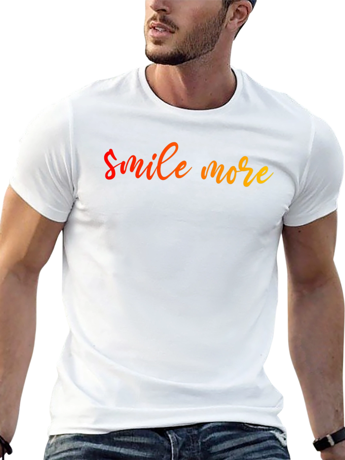 Smile More Graphic Tee - Black
