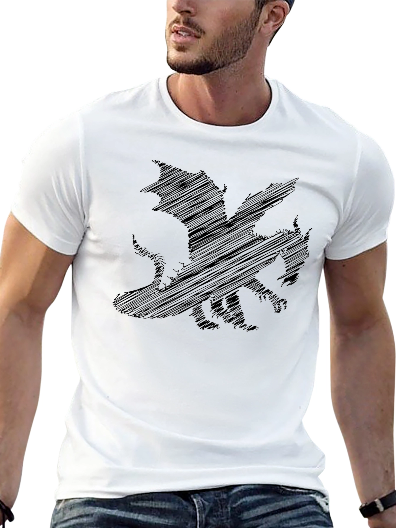 Dragon Sketch Black T-Shirt