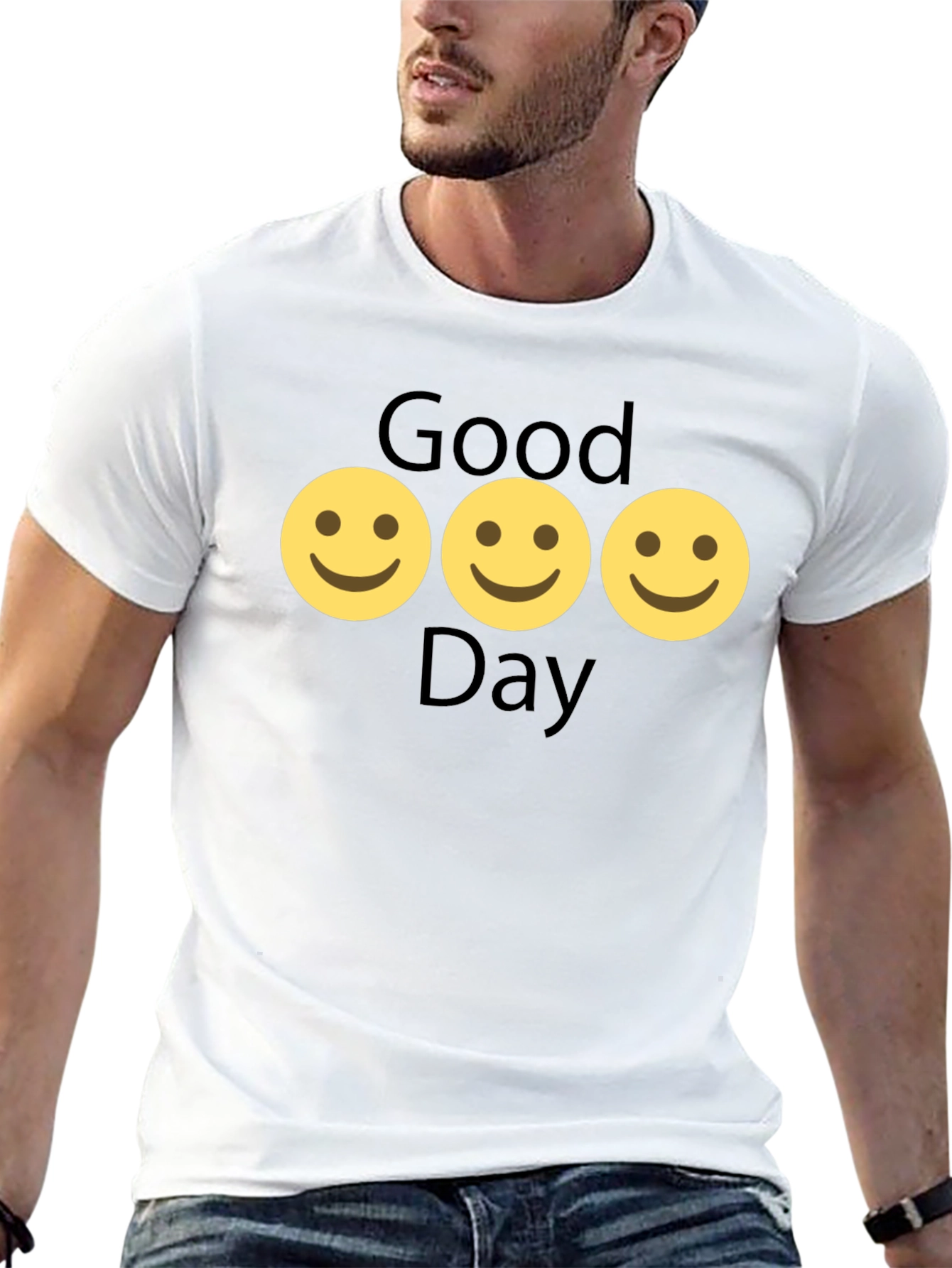 Good Day Smiley Face Black T-Shirt