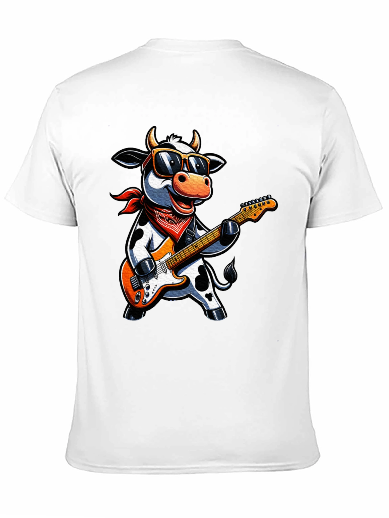 Cool Cow Guitarist Graphic Tee - Rock On!