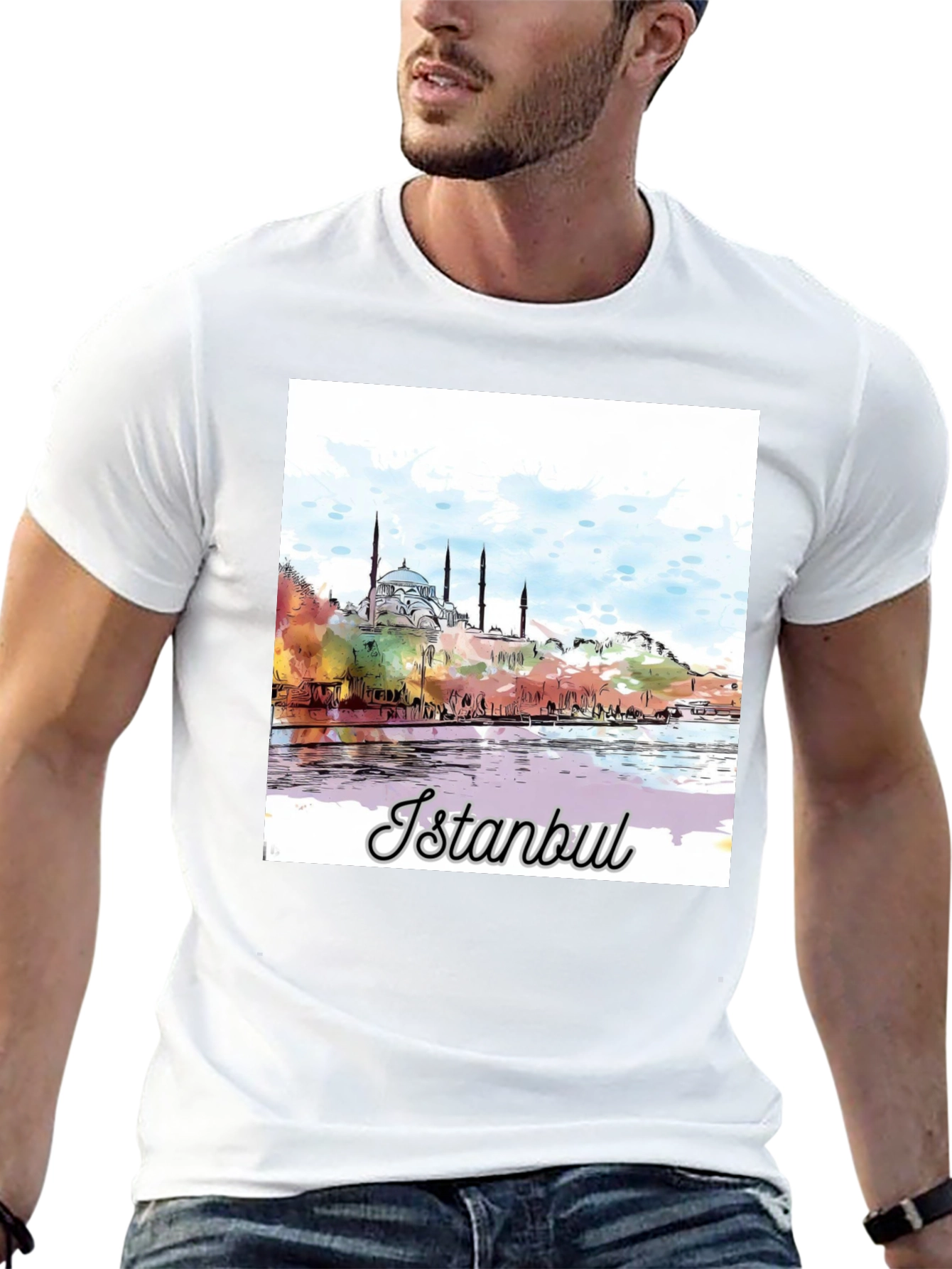 Istanbul Watercolor Graphic T-Shirt