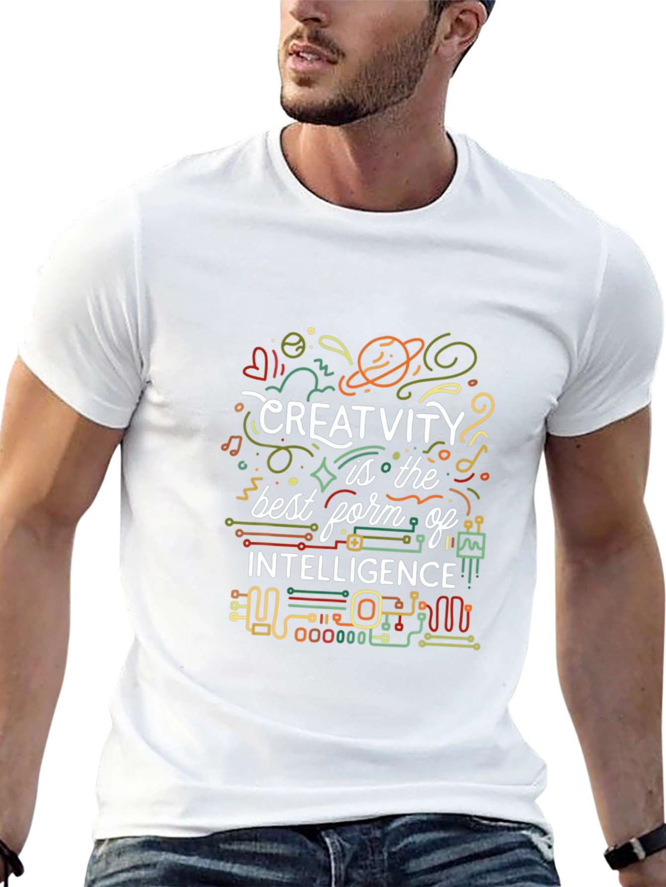 Creativity Intelligence Graphic Tee - Black Cotton Blend