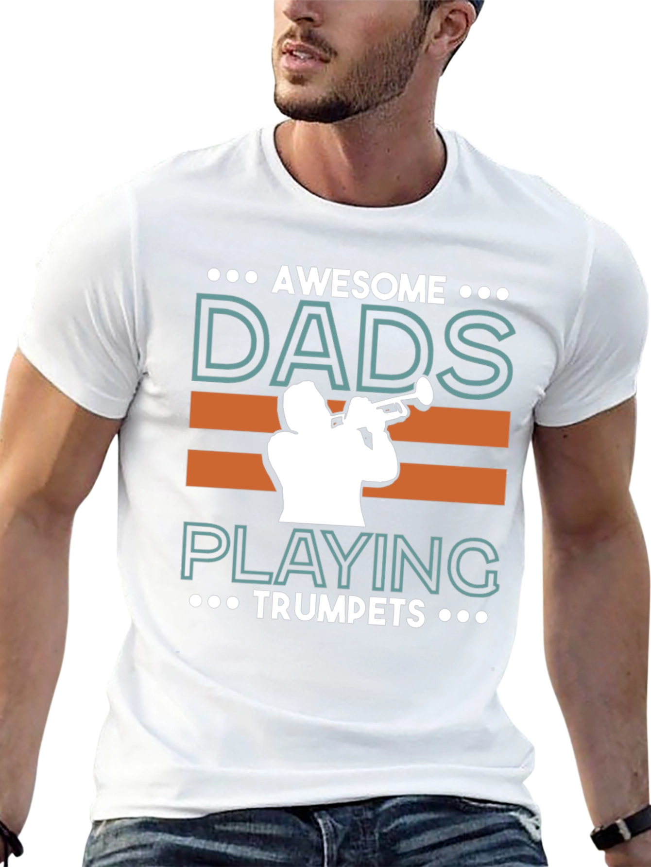 Awesome Dads Playing Trumpets Graphic T-Shirt