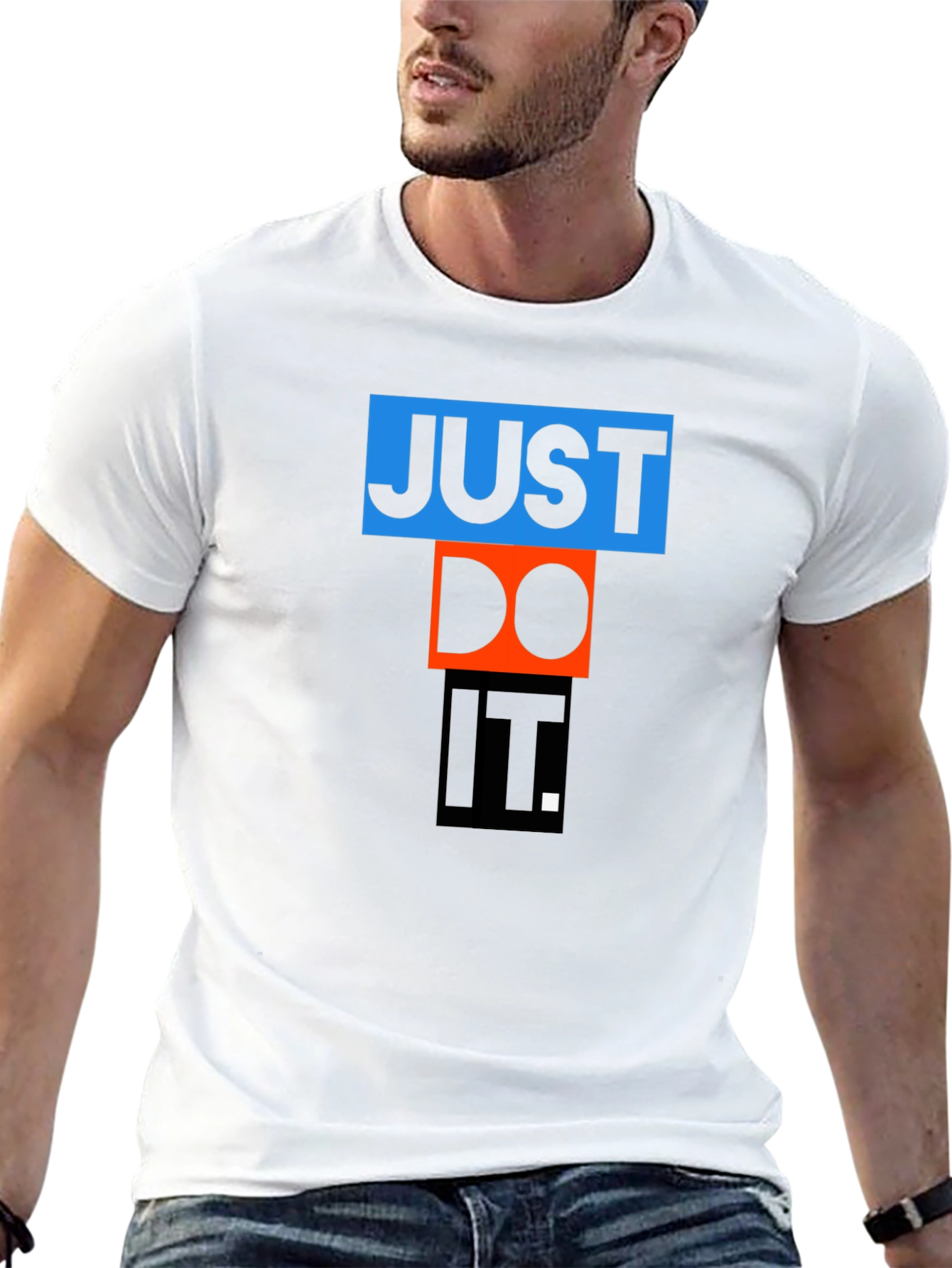 Just Do It Graphic Tee - Black Cotton Blend