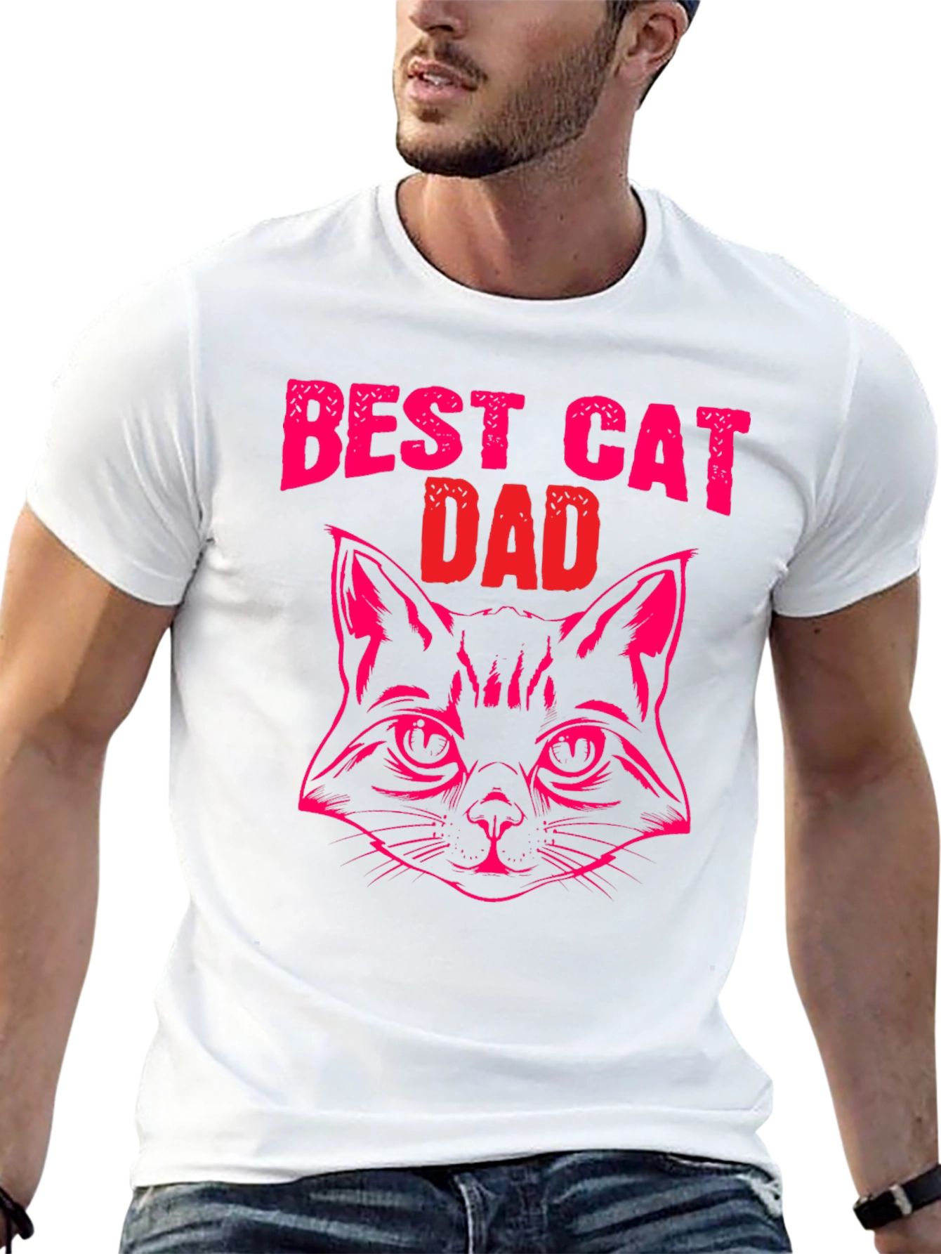 Best Cat Dad Black T-Shirt