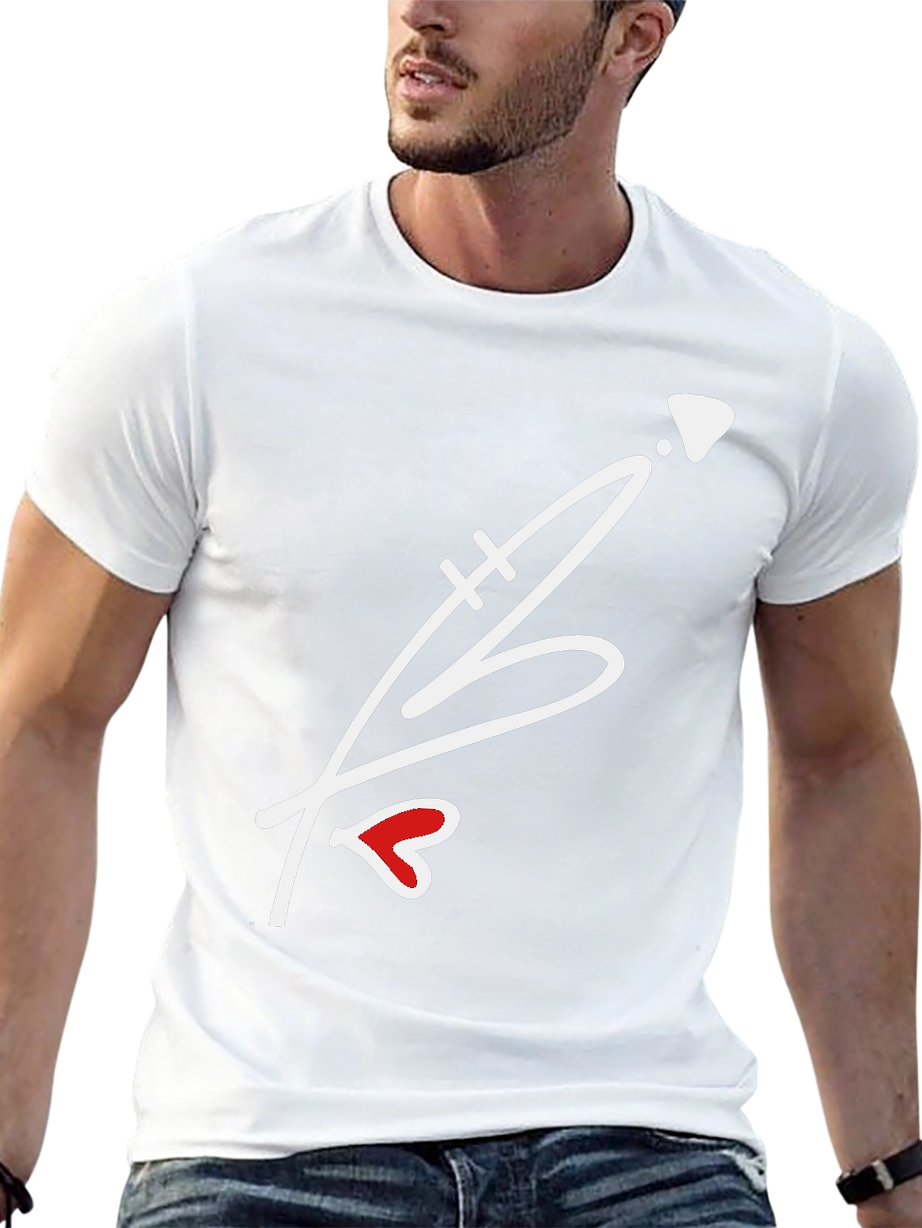 Heart Arrow Graphic Black T-Shirt - Casual Wear