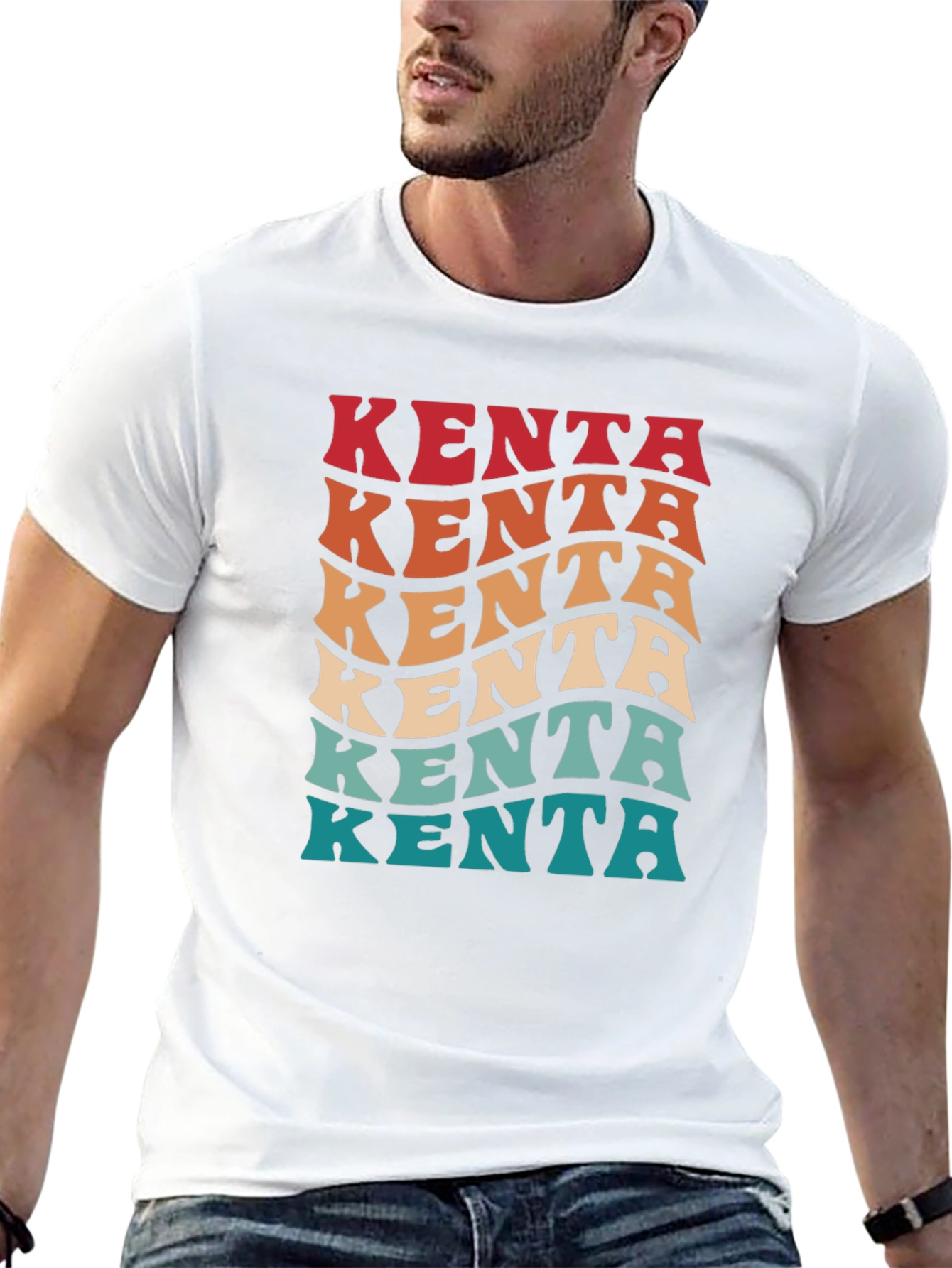 Retro Kenta Graphic Tee - Black Cotton Blend