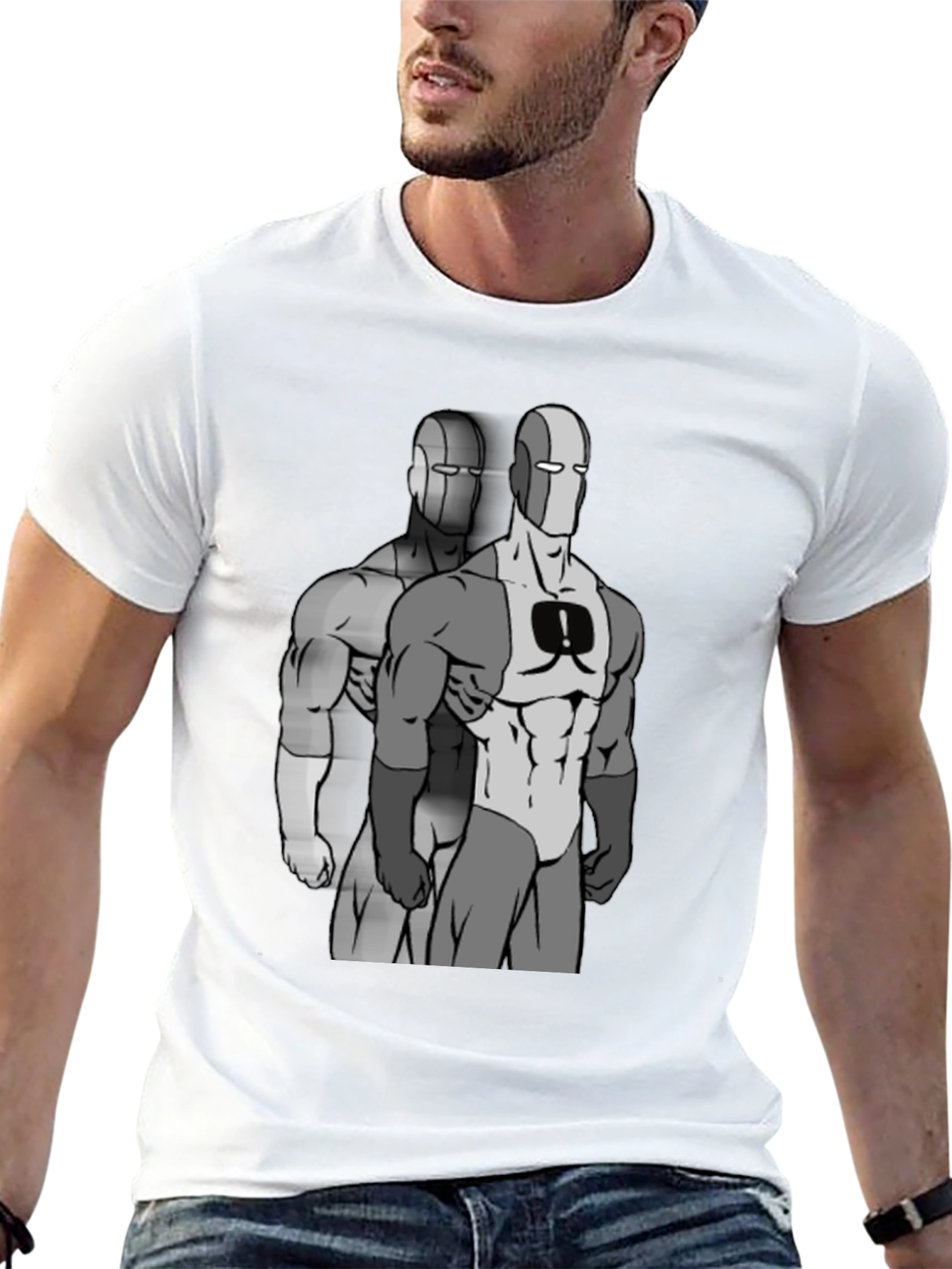 Retro Super Hero Graphic Black T-Shirt