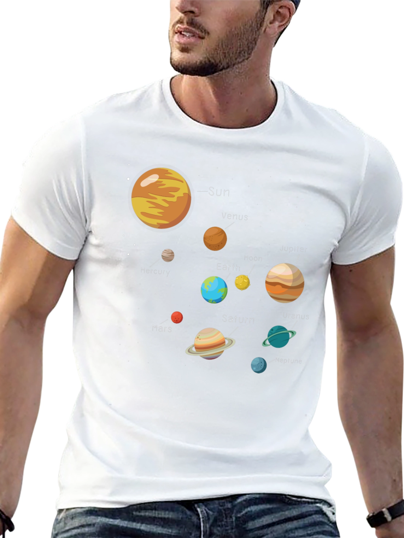 Solar System Graphic Tee - Universe Print