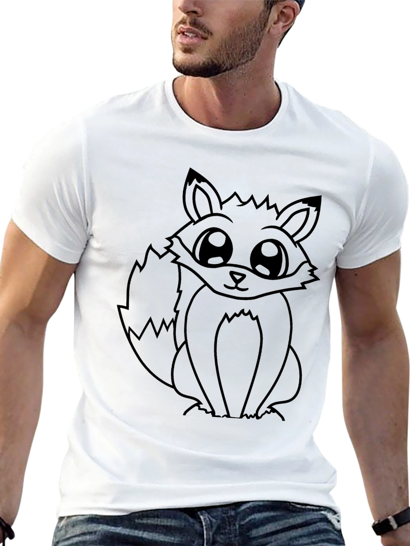Fox Graphic Black T-Shirt - Unisex Casual Tee