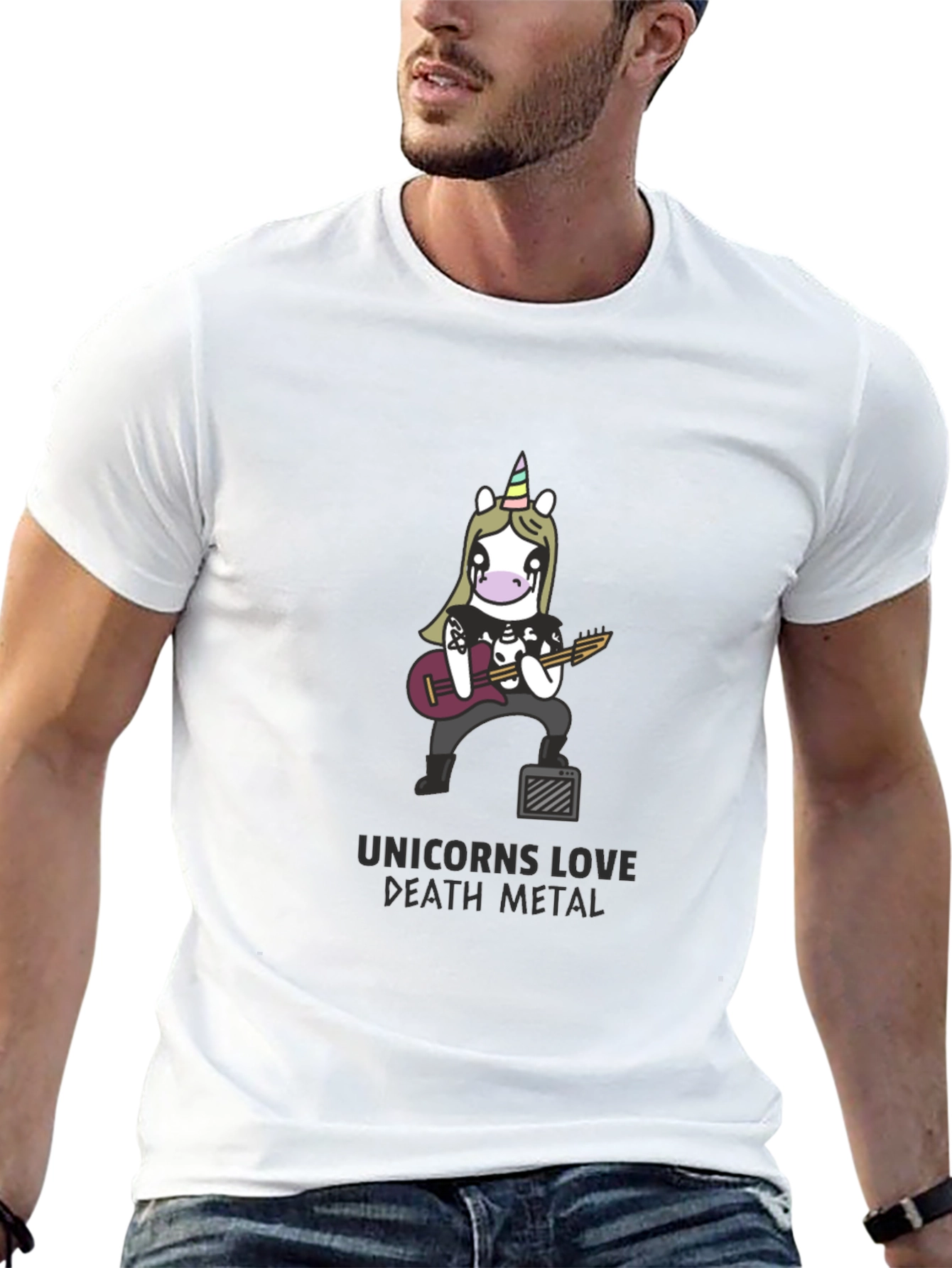 Unicorns Love Death Metal Black T-Shirt