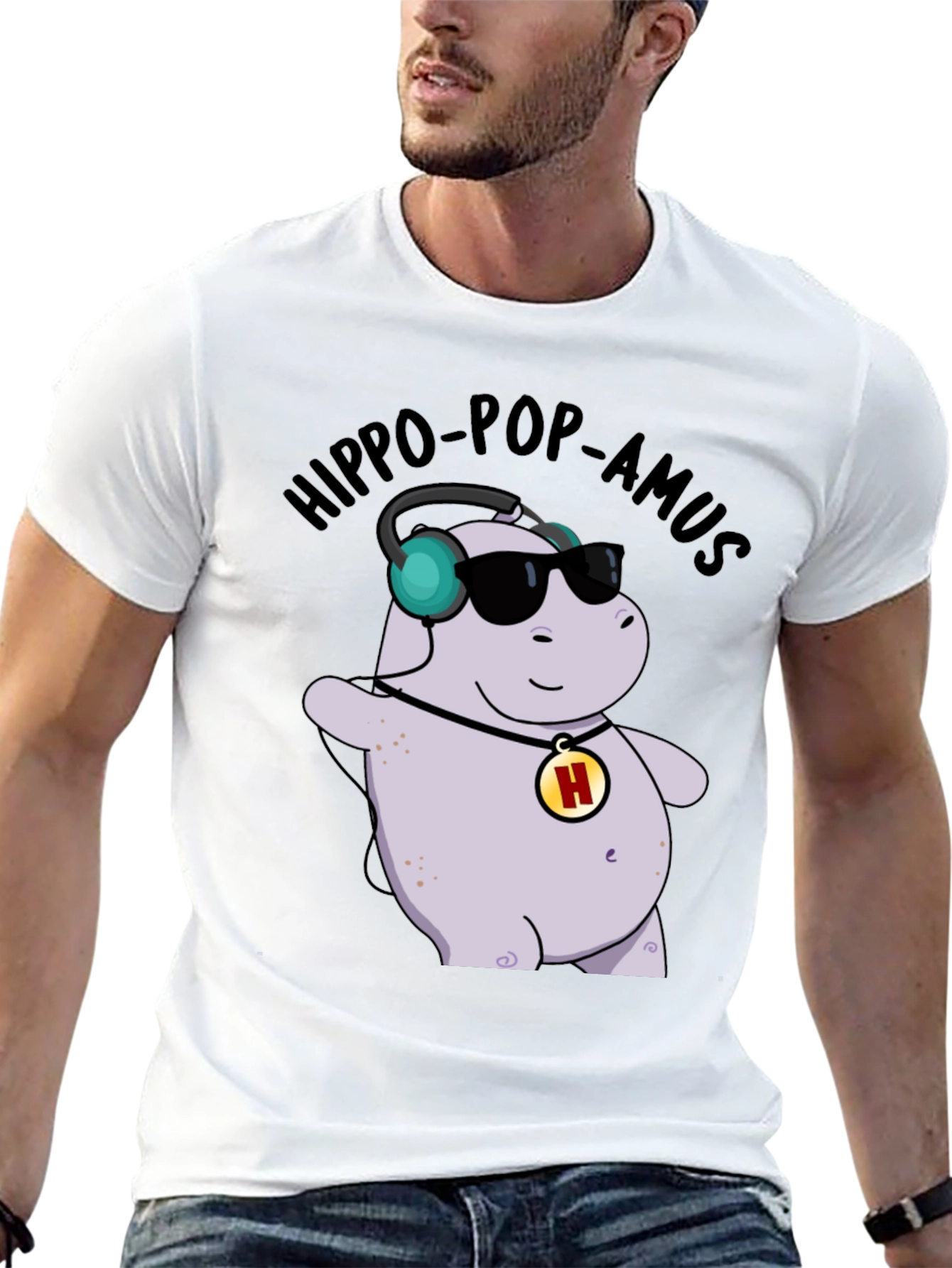 Hippo-Pop-Amus Black Graphic Tee