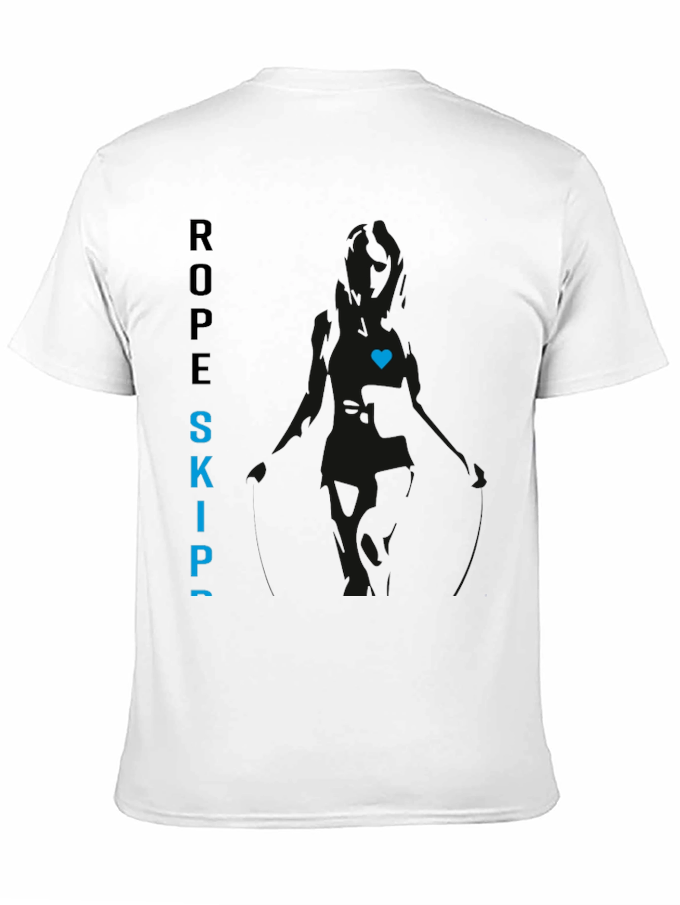 Black Rope Skip Tee with Heart