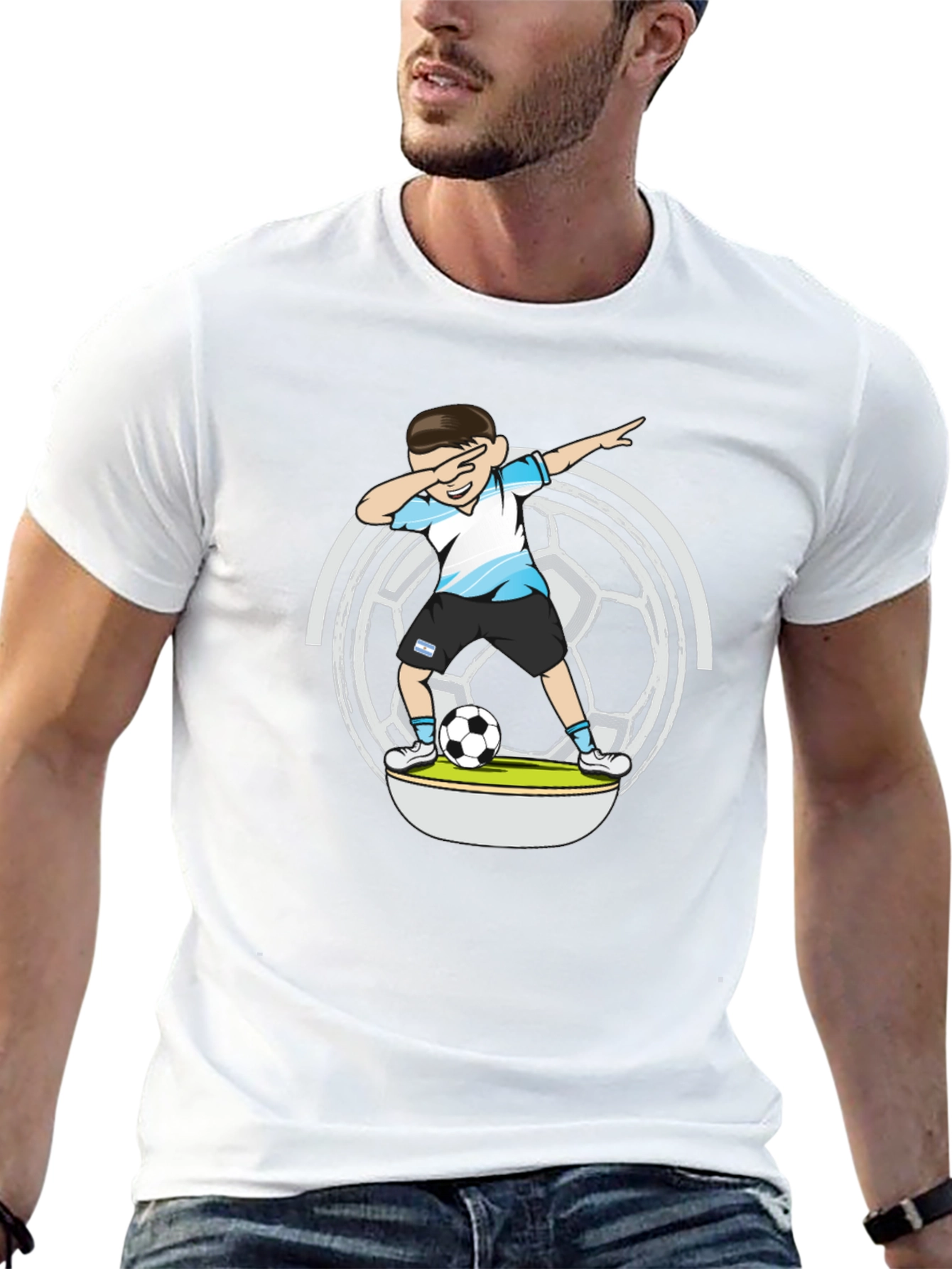 Soccer Dab Boy T-Shirt - Argentina Football