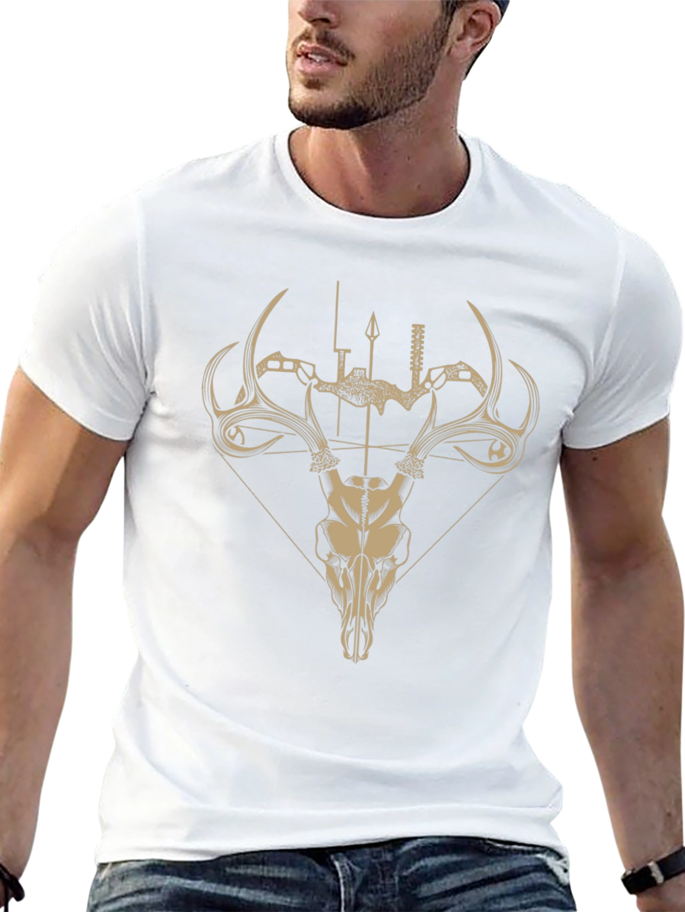 Hunting Skull T-Shirt - Bow and Arrow Design