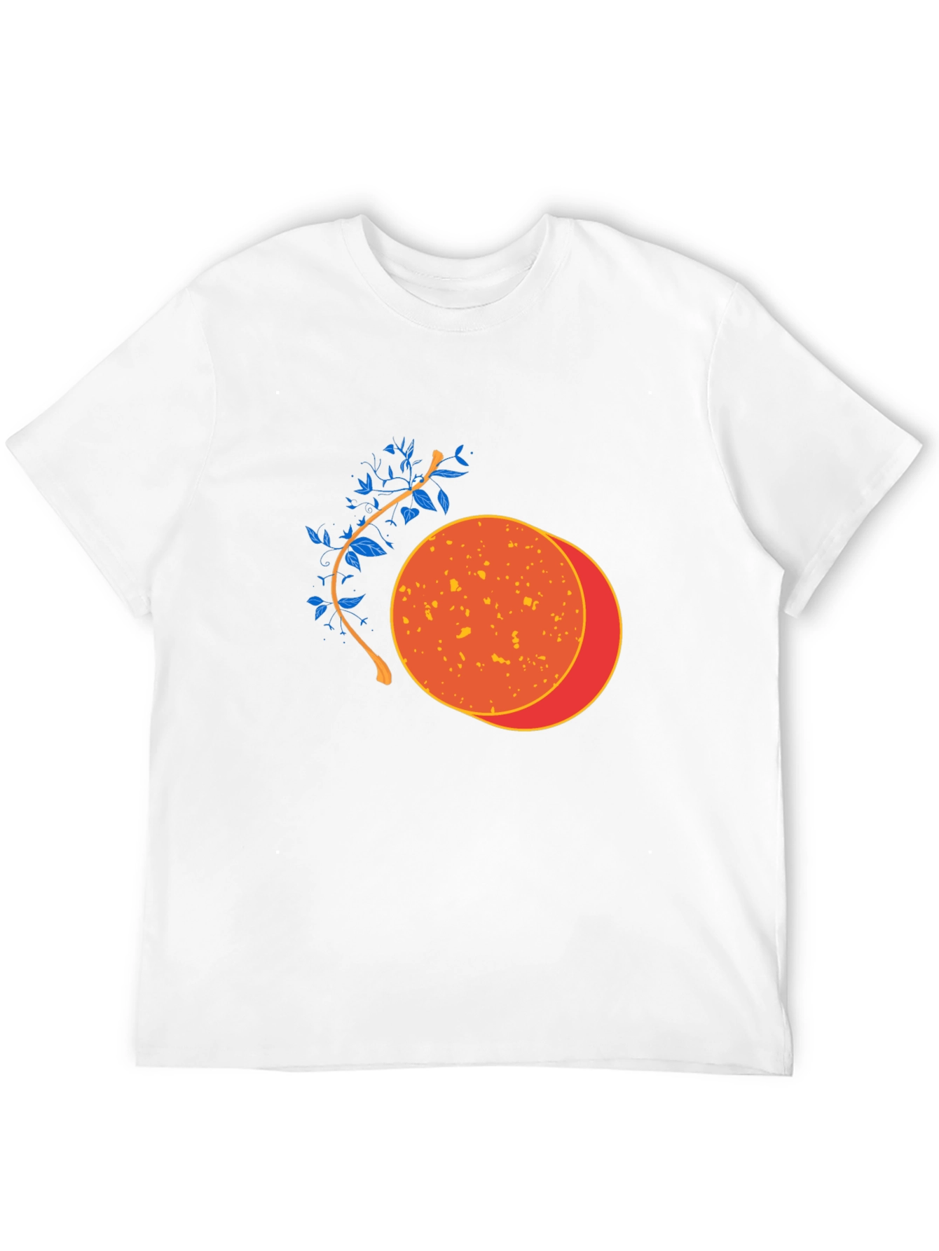 Black Tee with Orange Solar Design