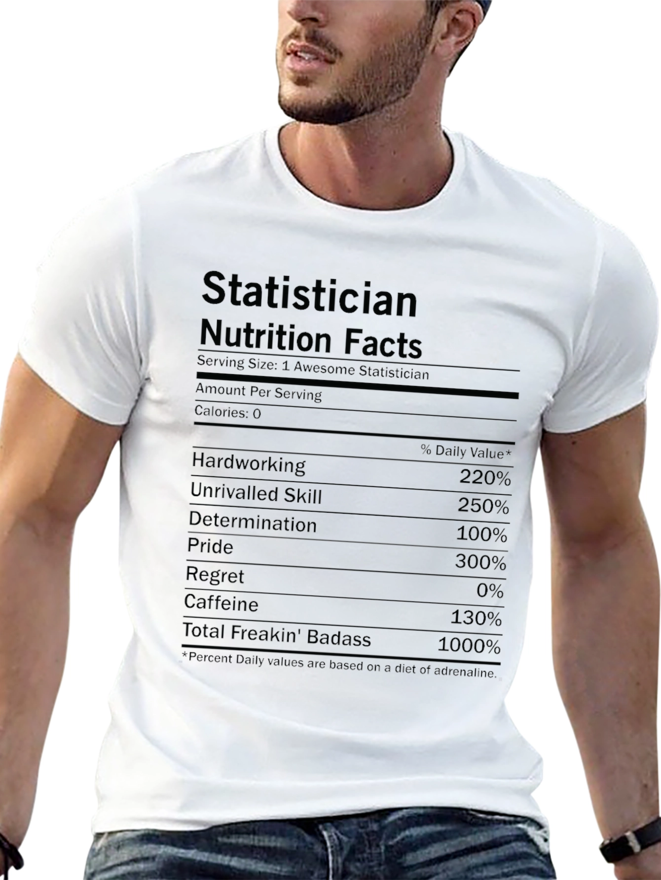 Statistician Nutrition Facts Graphic T-Shirt