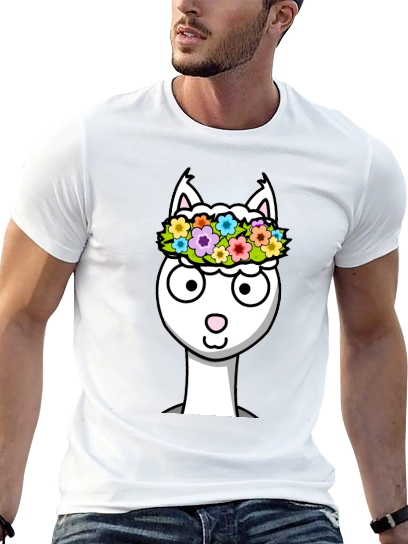 Llama Flower Crown Graphic Tee - Soft Cotton Blend