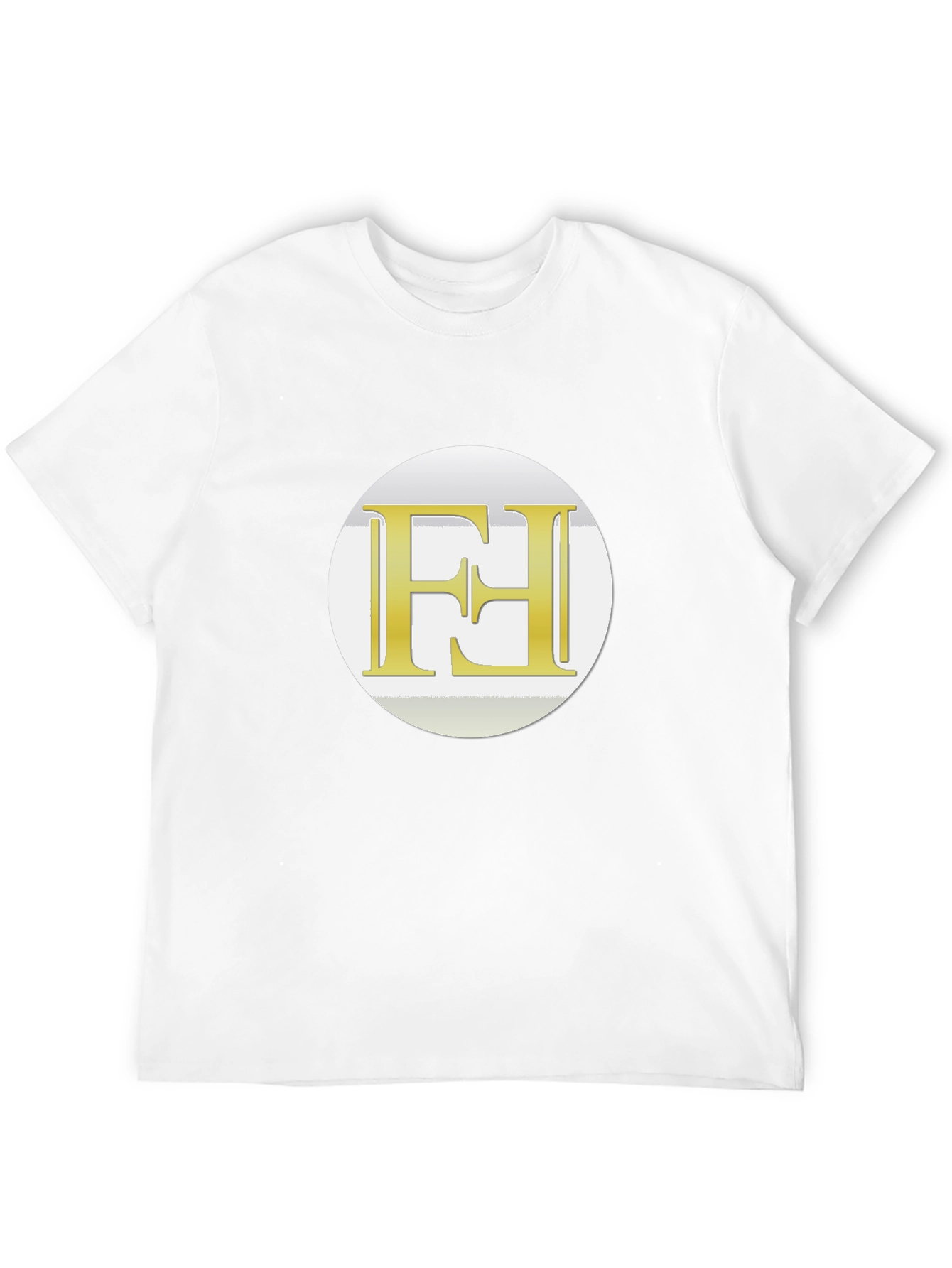 Modern Black Tee with Gold Logo Graphic