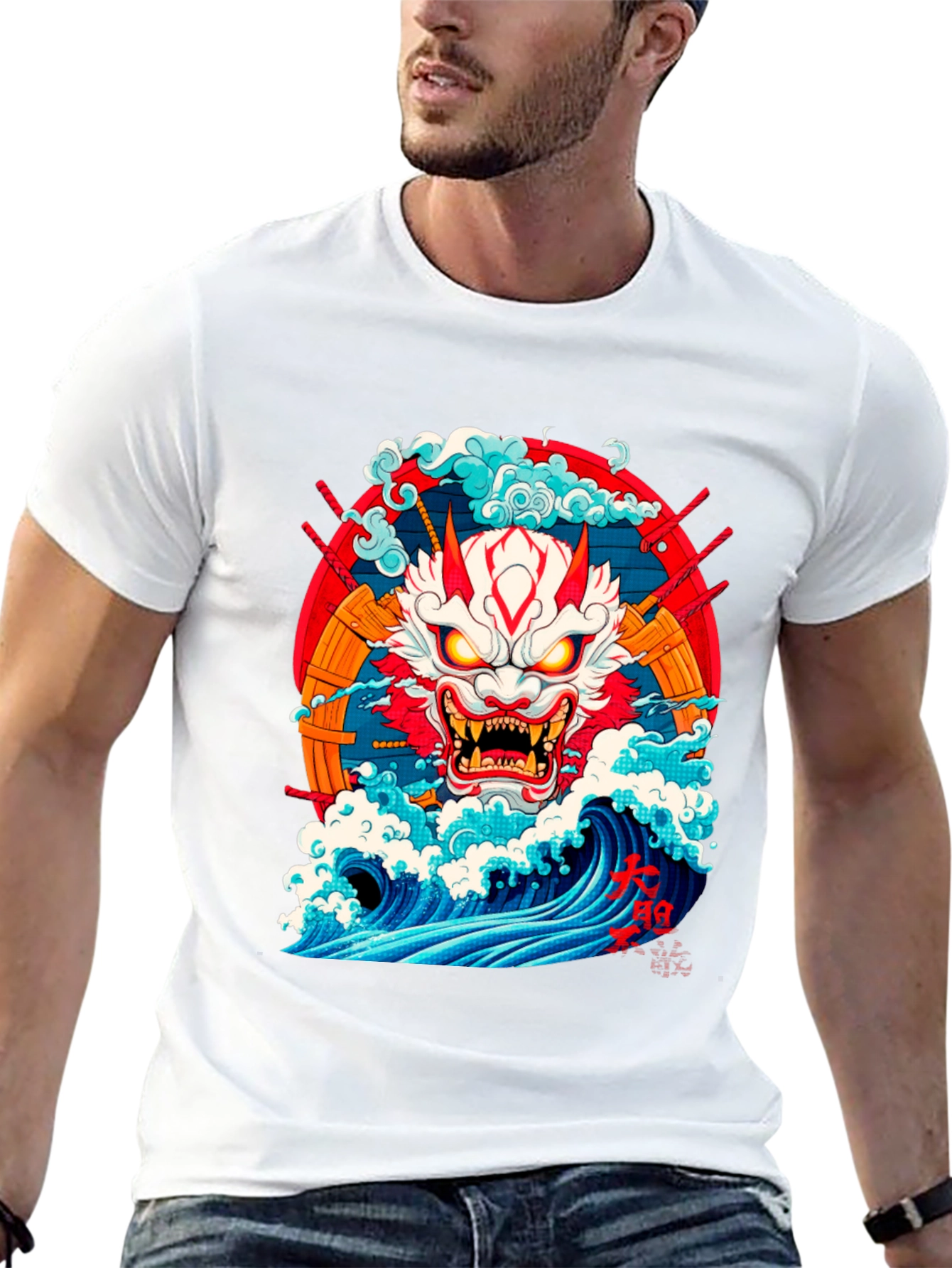 Japanese Demon Oni Wave T-Shirt