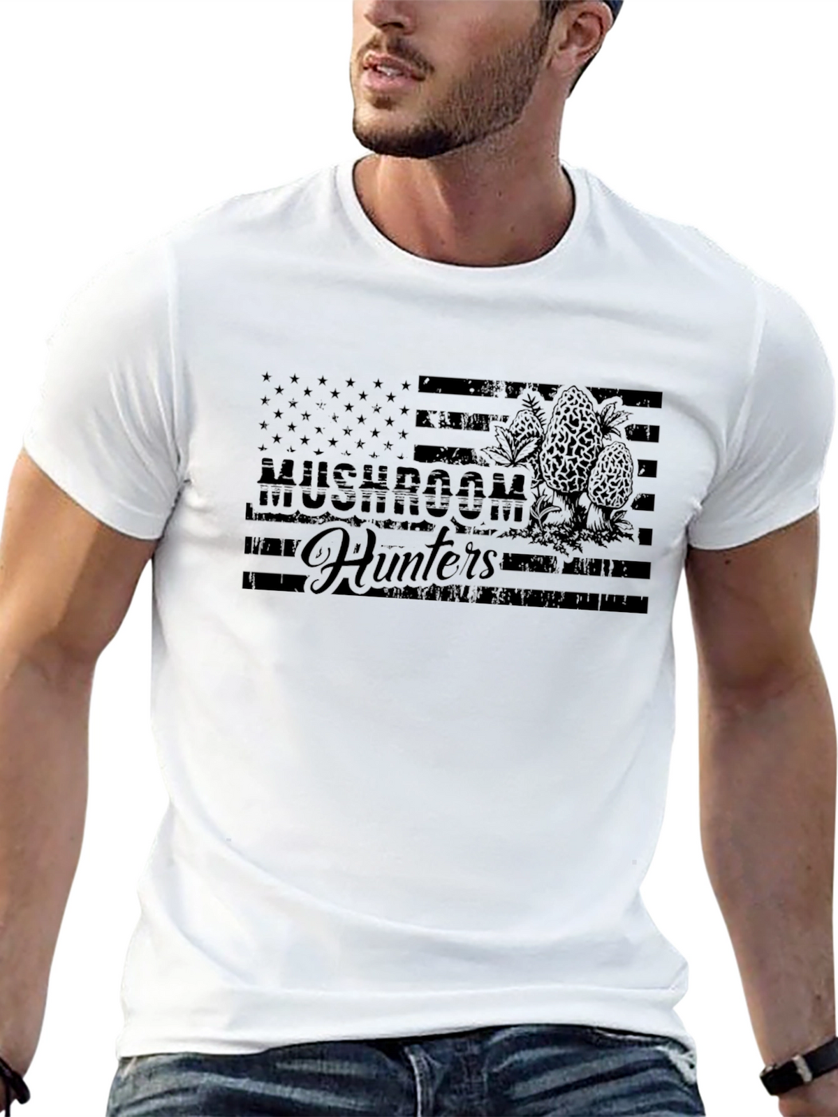 Mushroom Hunters Flag T-Shirt - Black