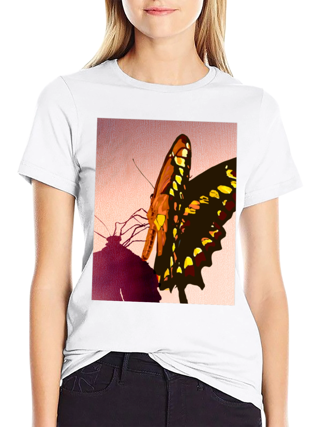 Butterfly Graphic Tee - Stylish Mens Black T-Shirt