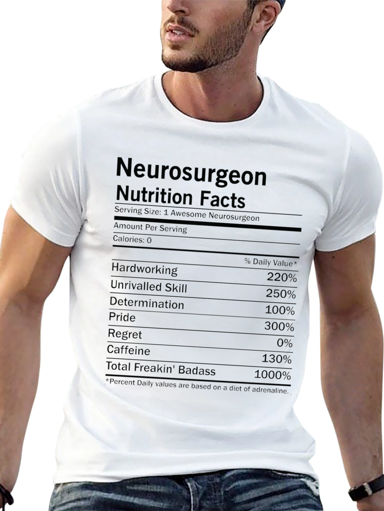 Neurosurgeon Nutrition Facts Funny T-Shirt