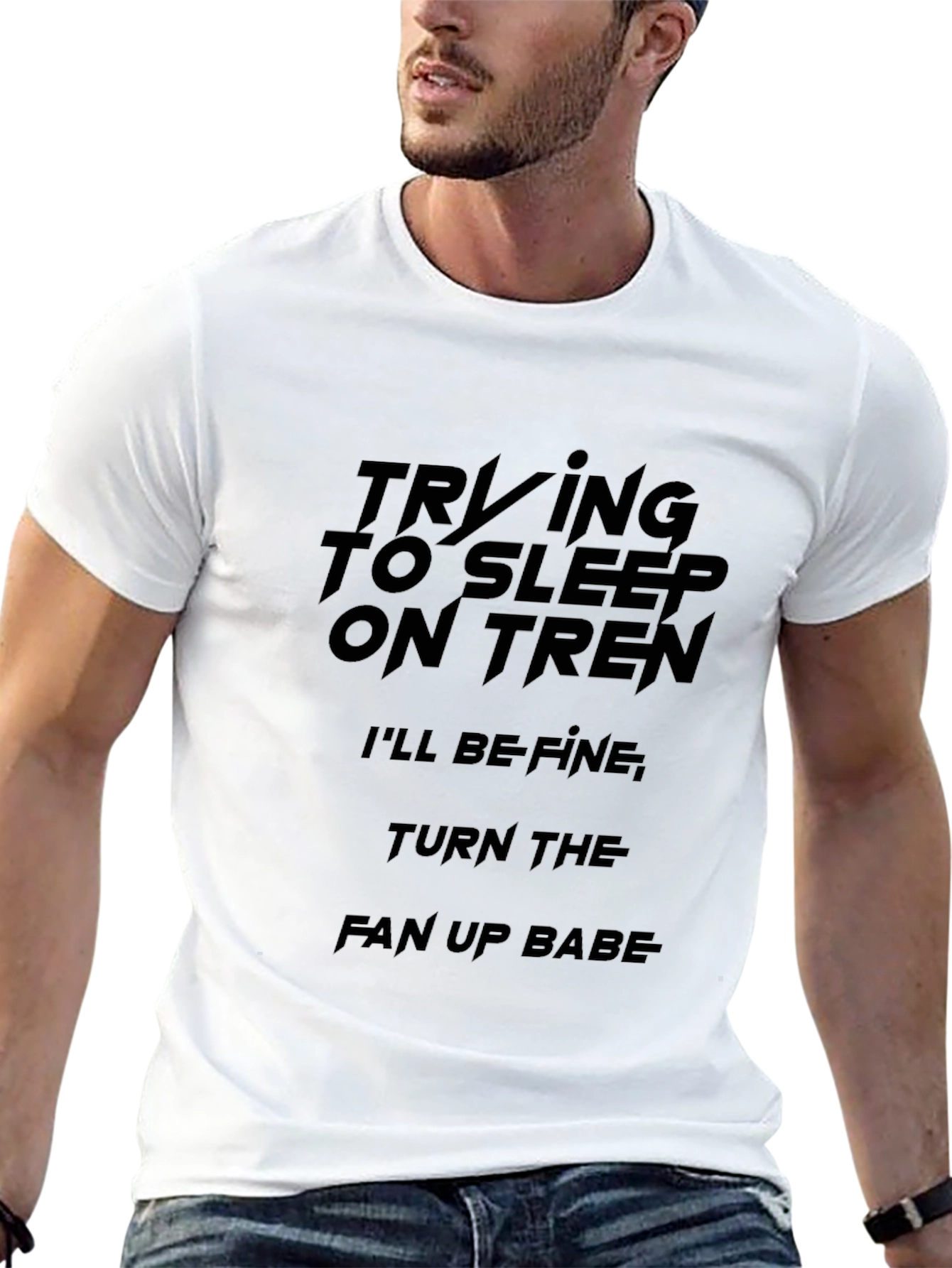 Trying to Sleep on Tren Graphic T-Shirt