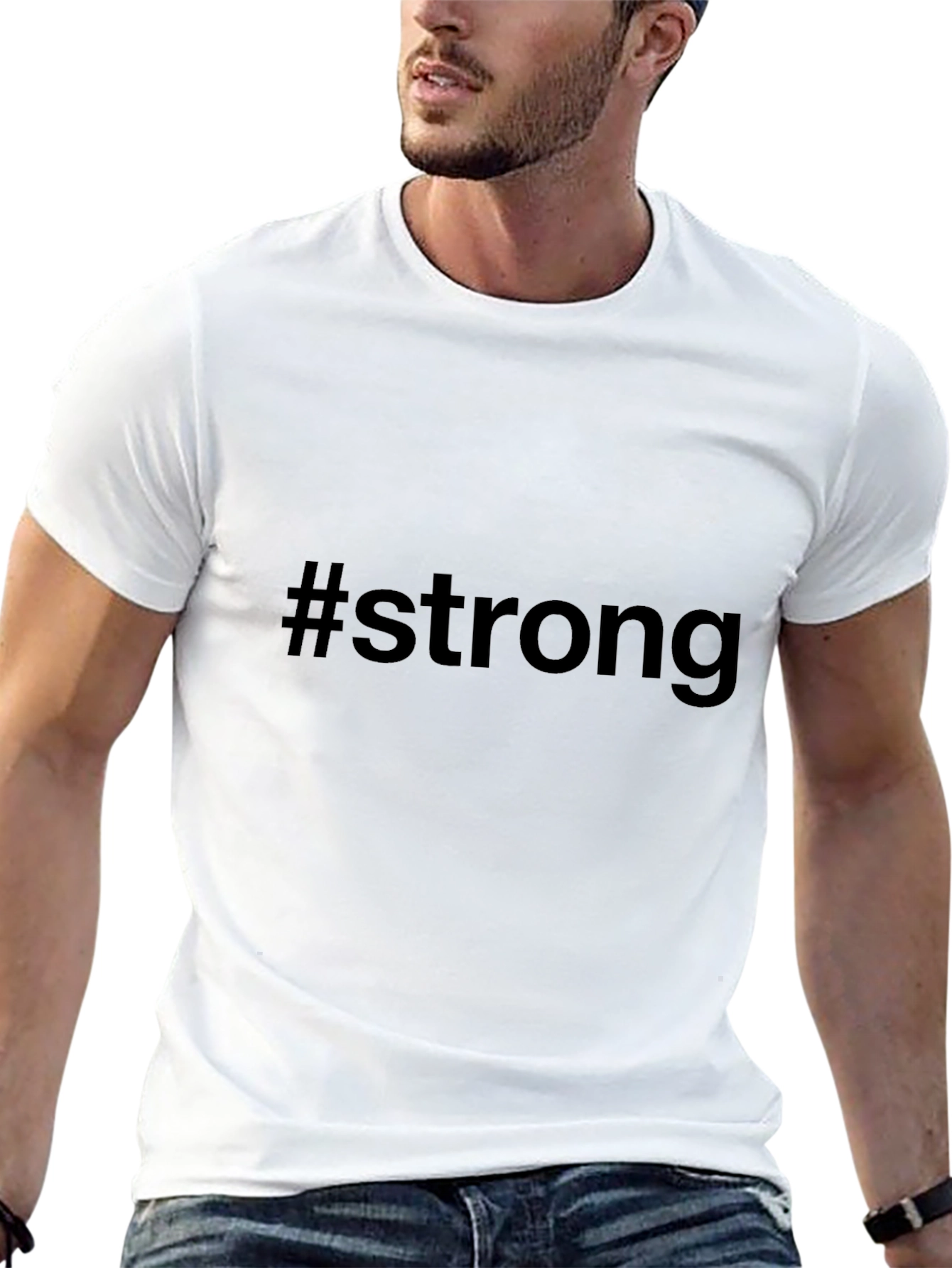 #Strong Black T-Shirt - Bold Statement Tee