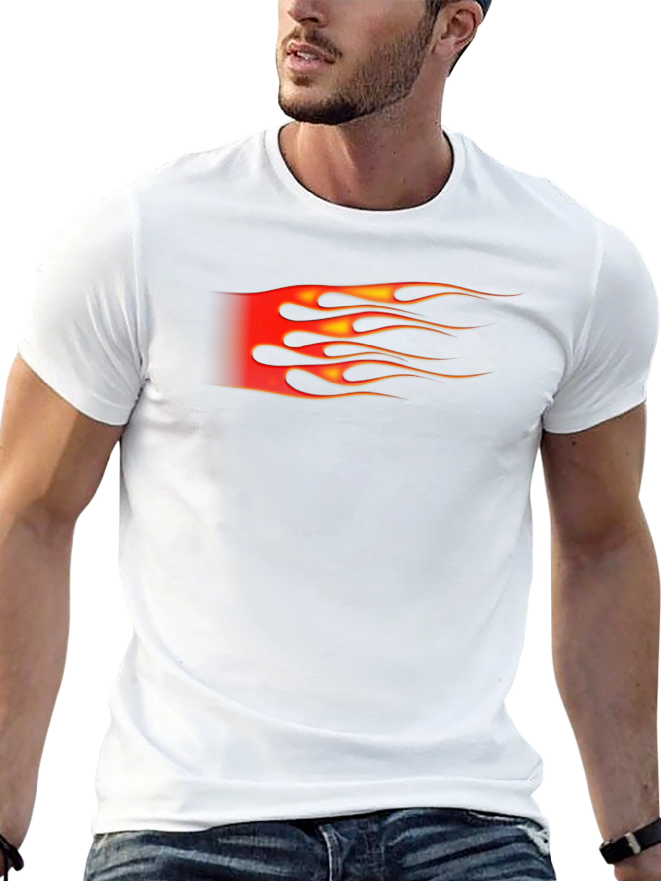 Flame Graphic Black T-Shirt for Men