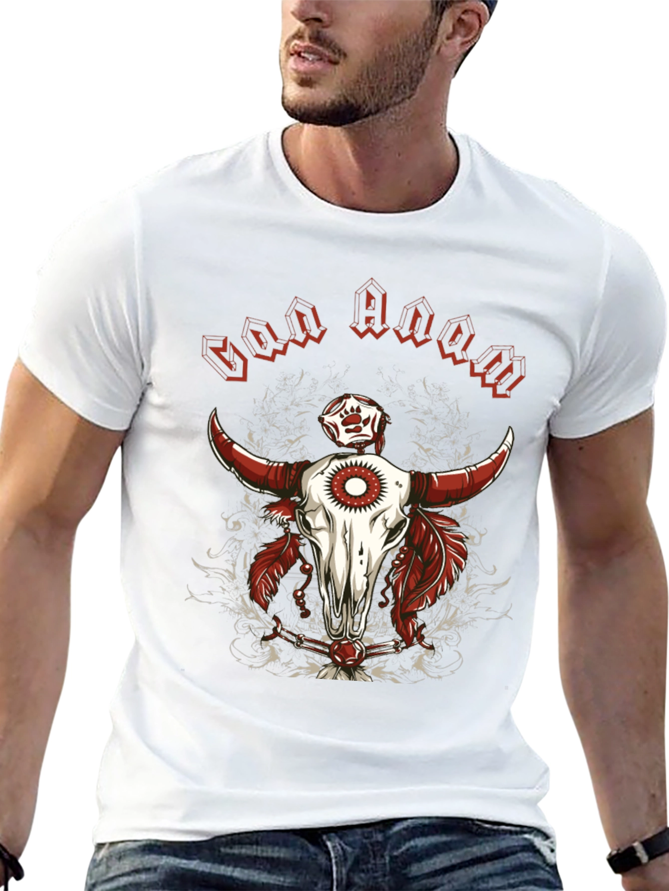 Graphic Tee - Bull Skull Design