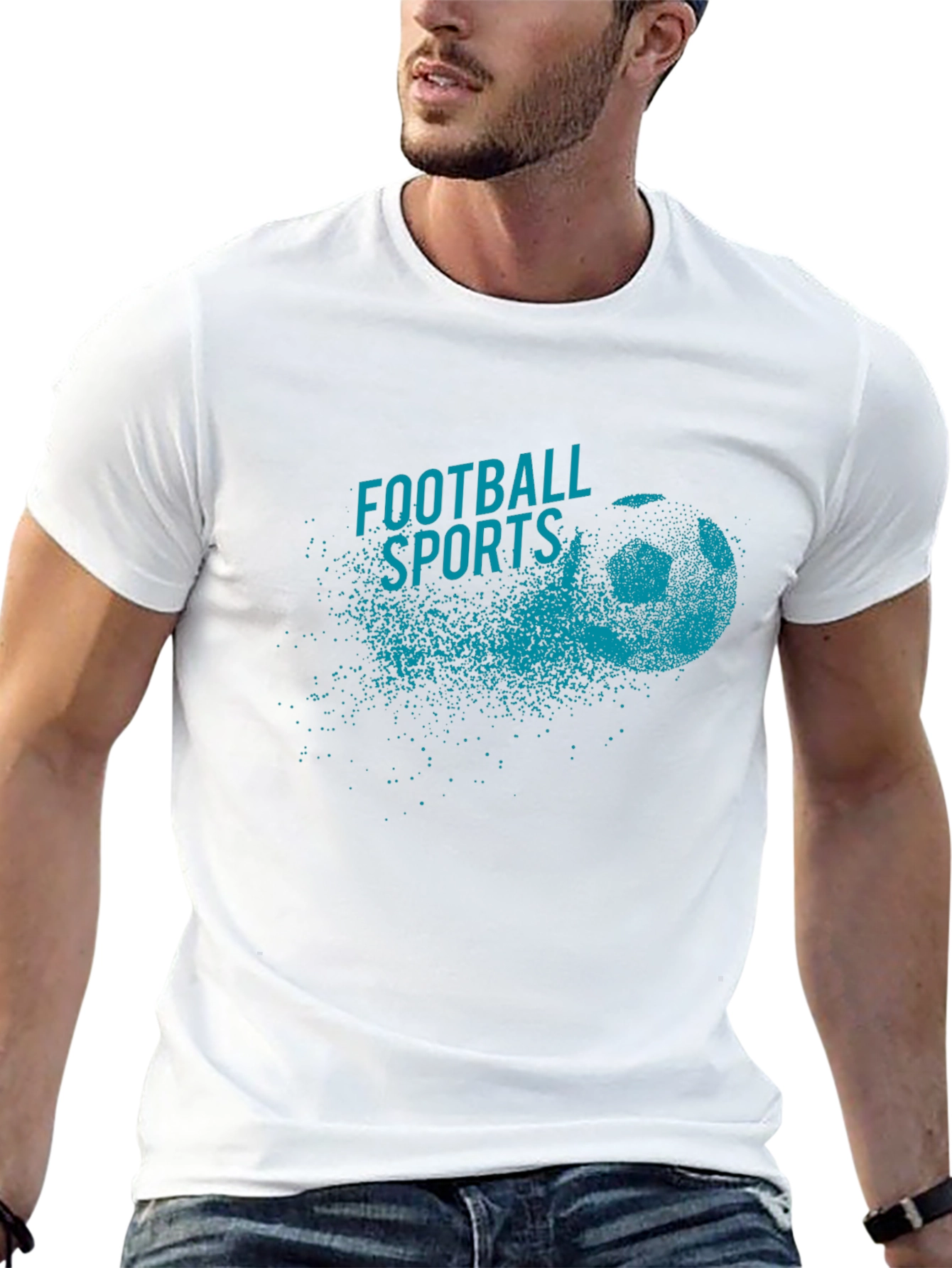 Football Sports Graphic Tee - Black