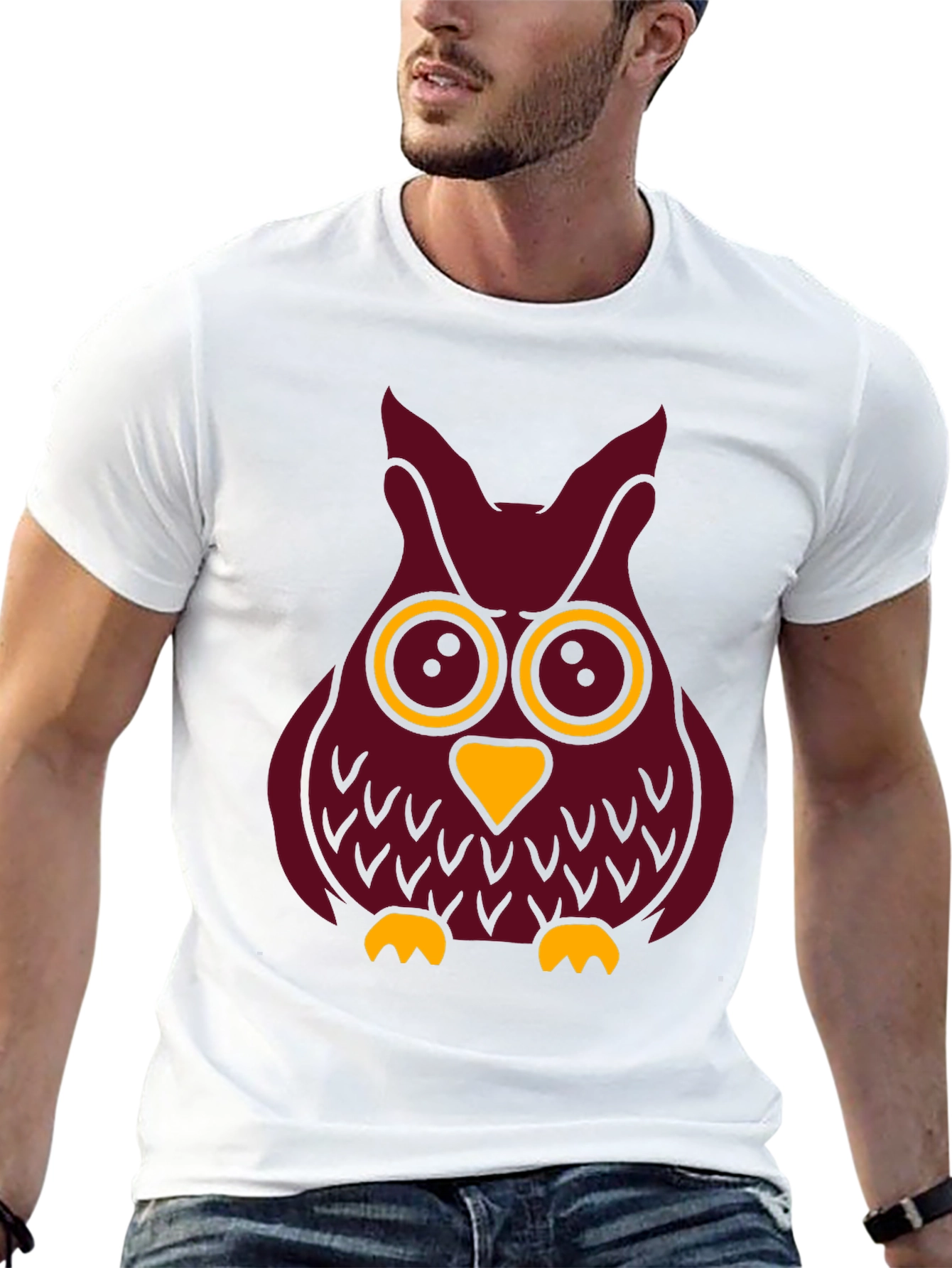Cool Owl Graphic Tee - Black Cotton T-Shirt