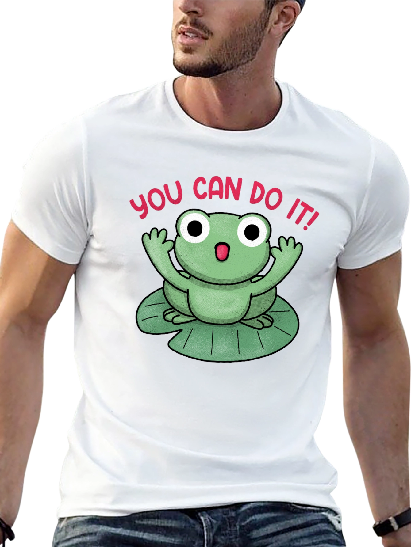 Motivational Frog T-Shirt - You Can Do It!