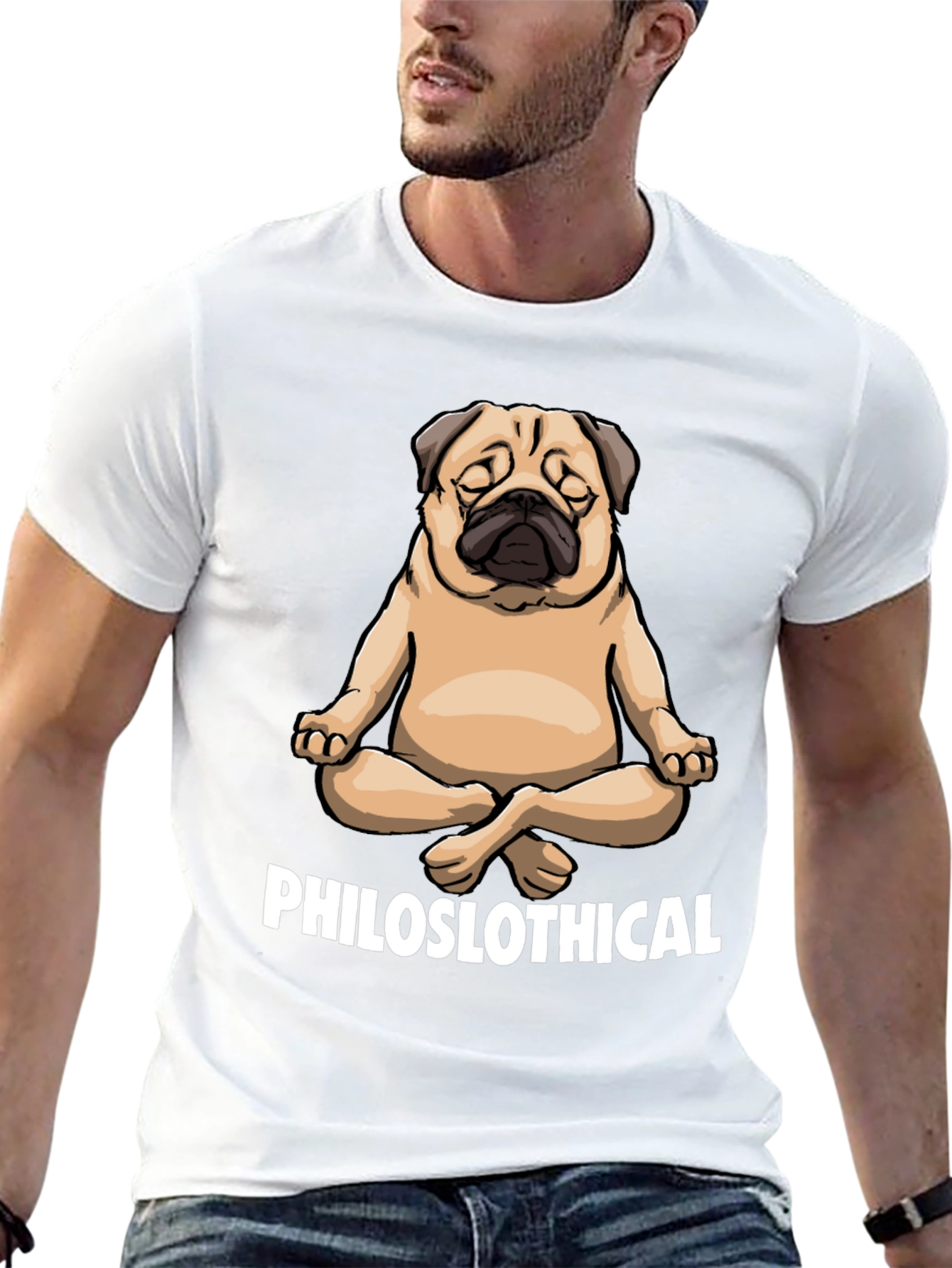 Philoslothical Pug T-Shirt - Yoga Meditation