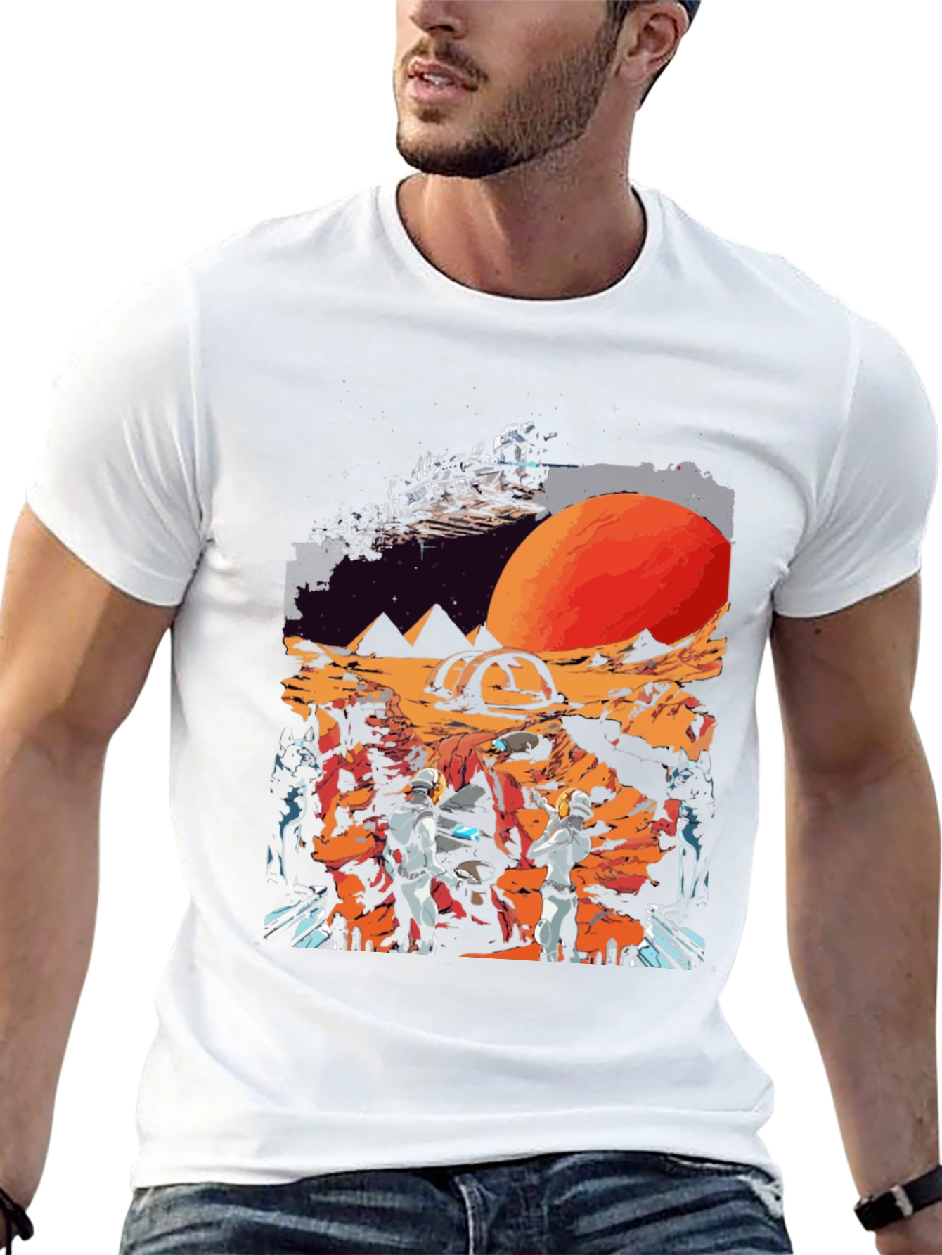 Sci-Fi Planet Graphic T-Shirt