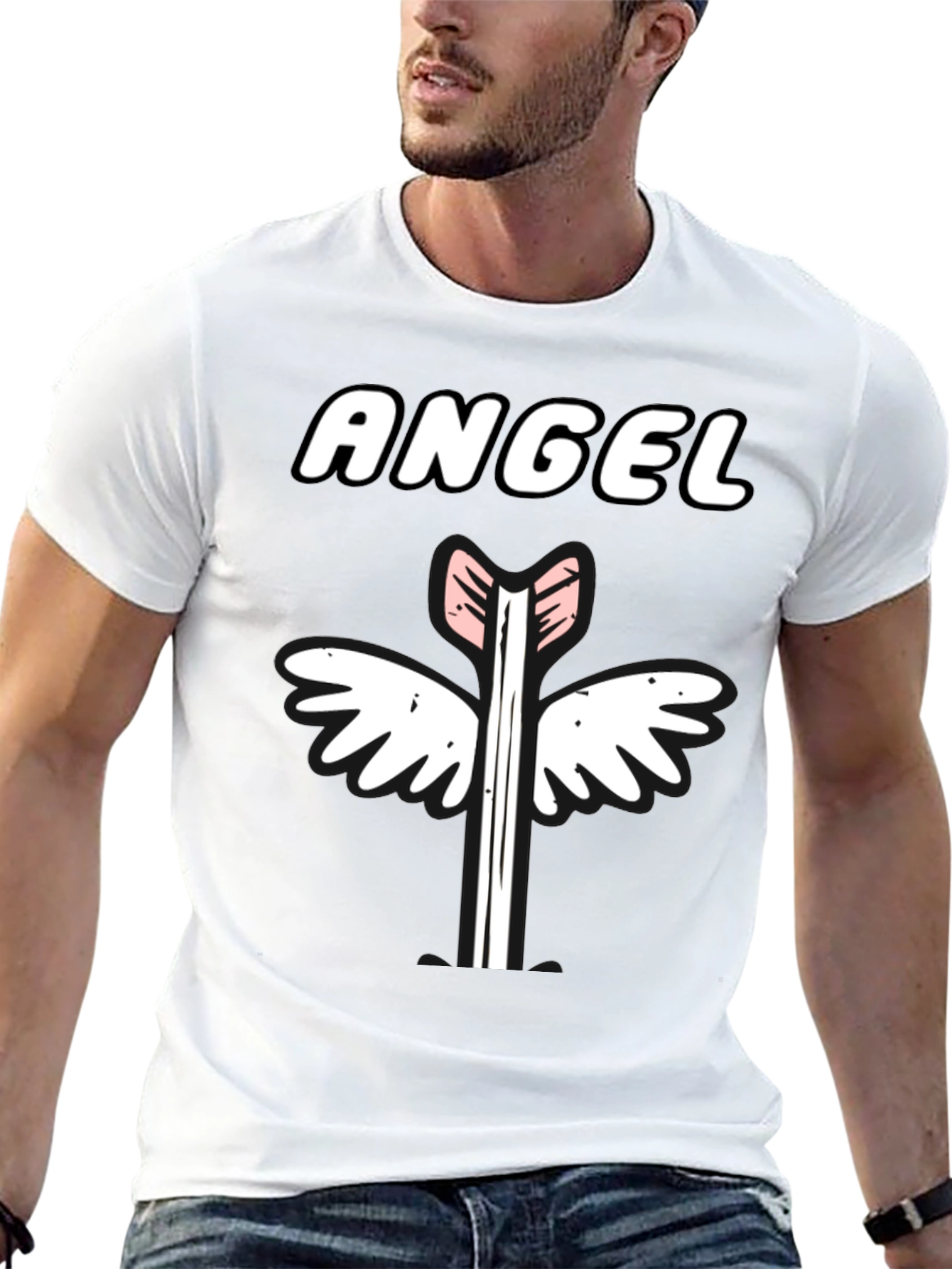 Angel Arrow Graphic Tee - Unisex Black Cotton T-Shirt
