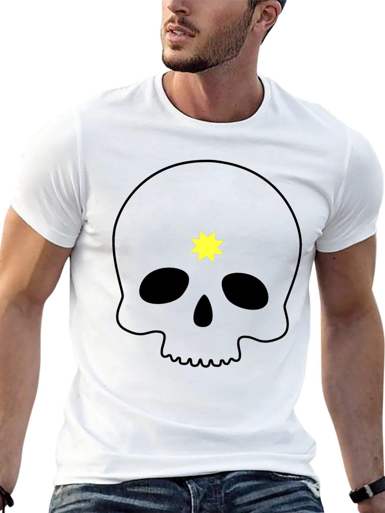 Skull & Star Graphic Tee - Mens Black T-Shirt