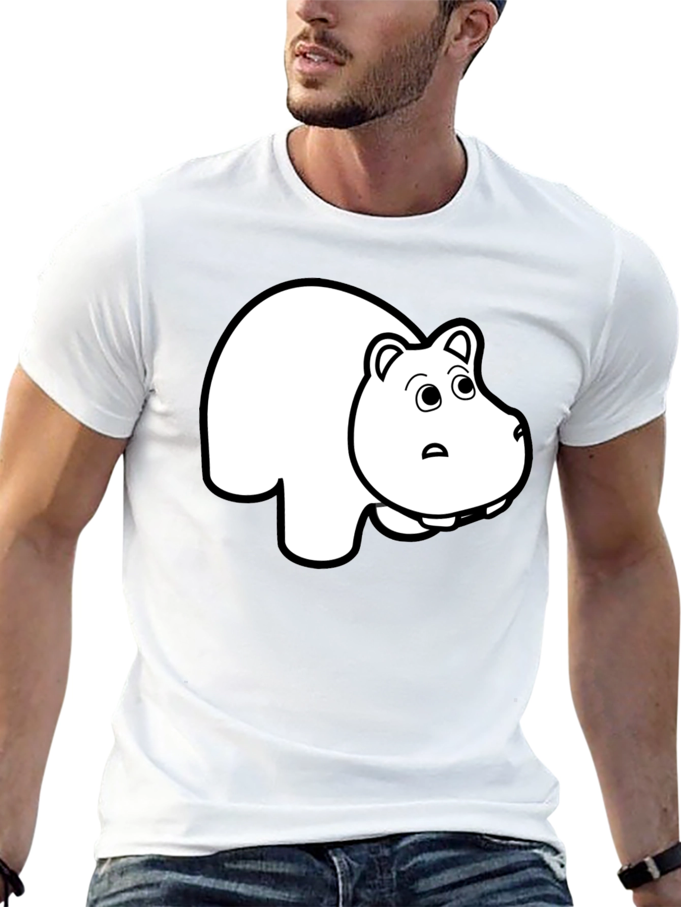 Black T-Shirt with Hippo Graphic