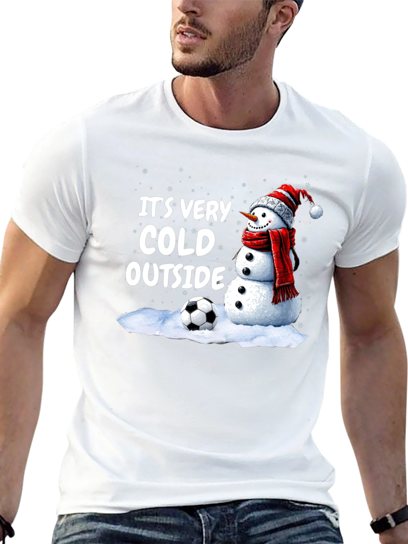 Its Very Cold Outside Snowman Soccer T-Shirt