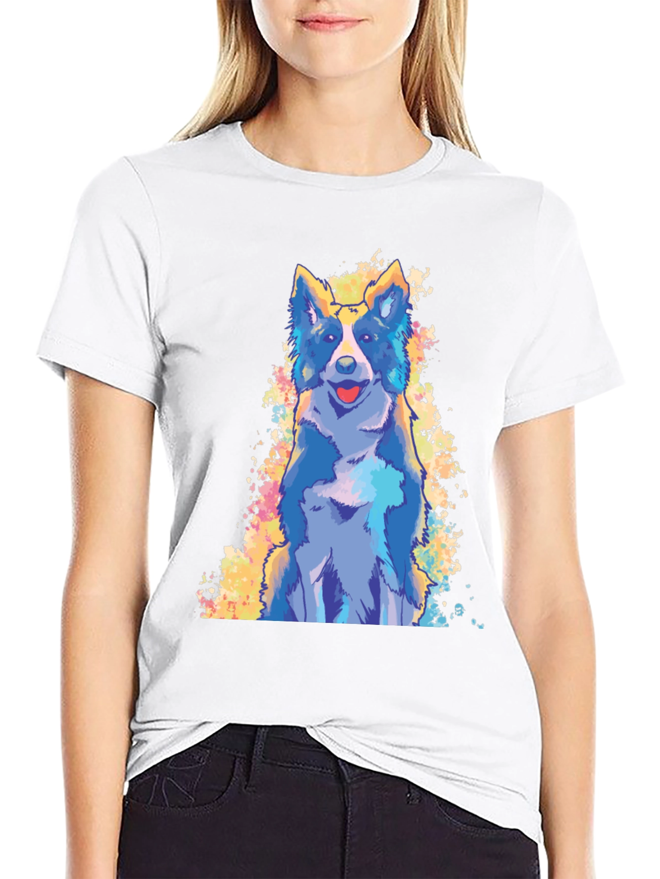 Cool Dog Graphic Print Black T-Shirt