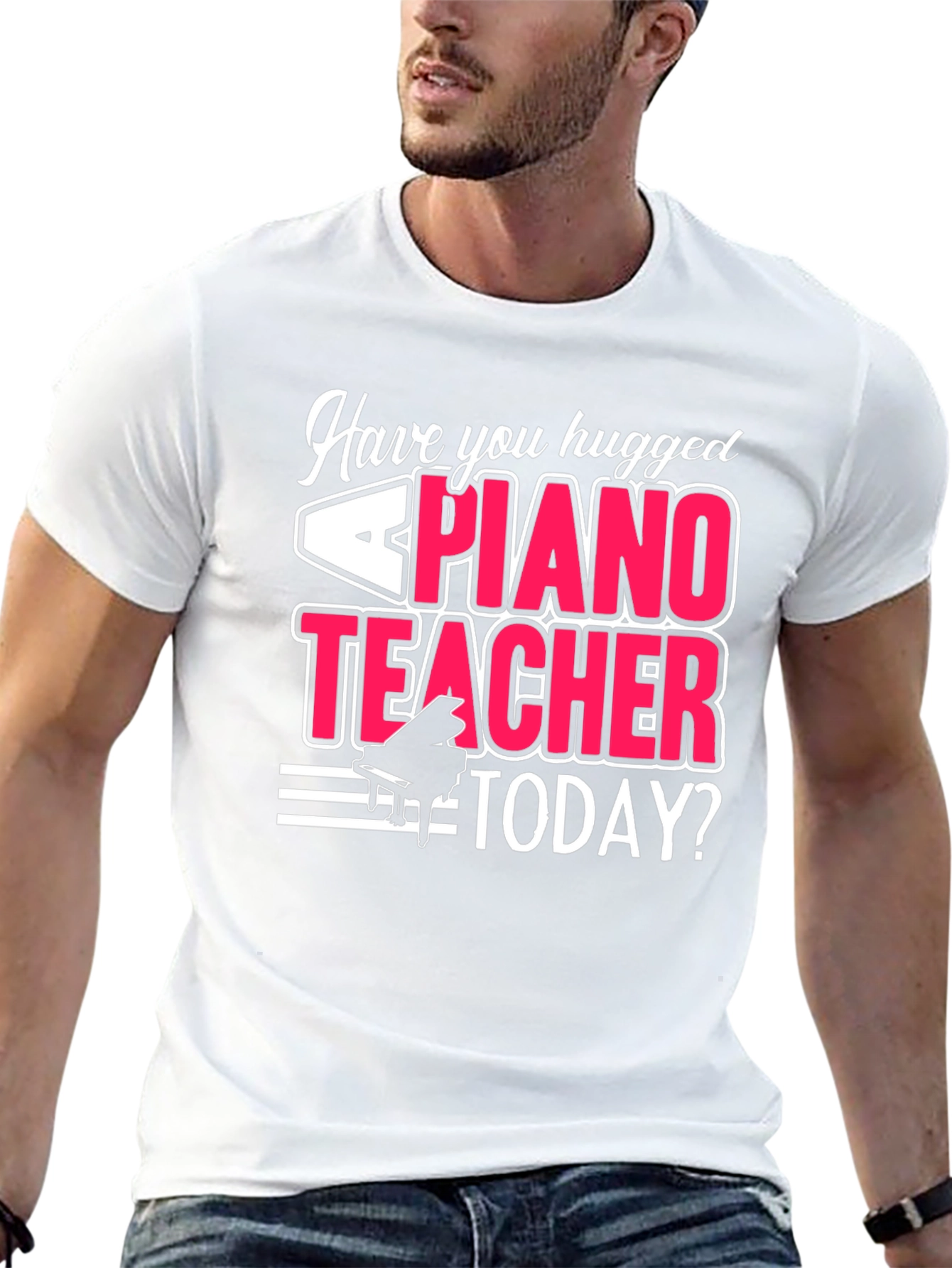 Piano Teacher Graphic Tee - Hug a Teacher T-Shirt