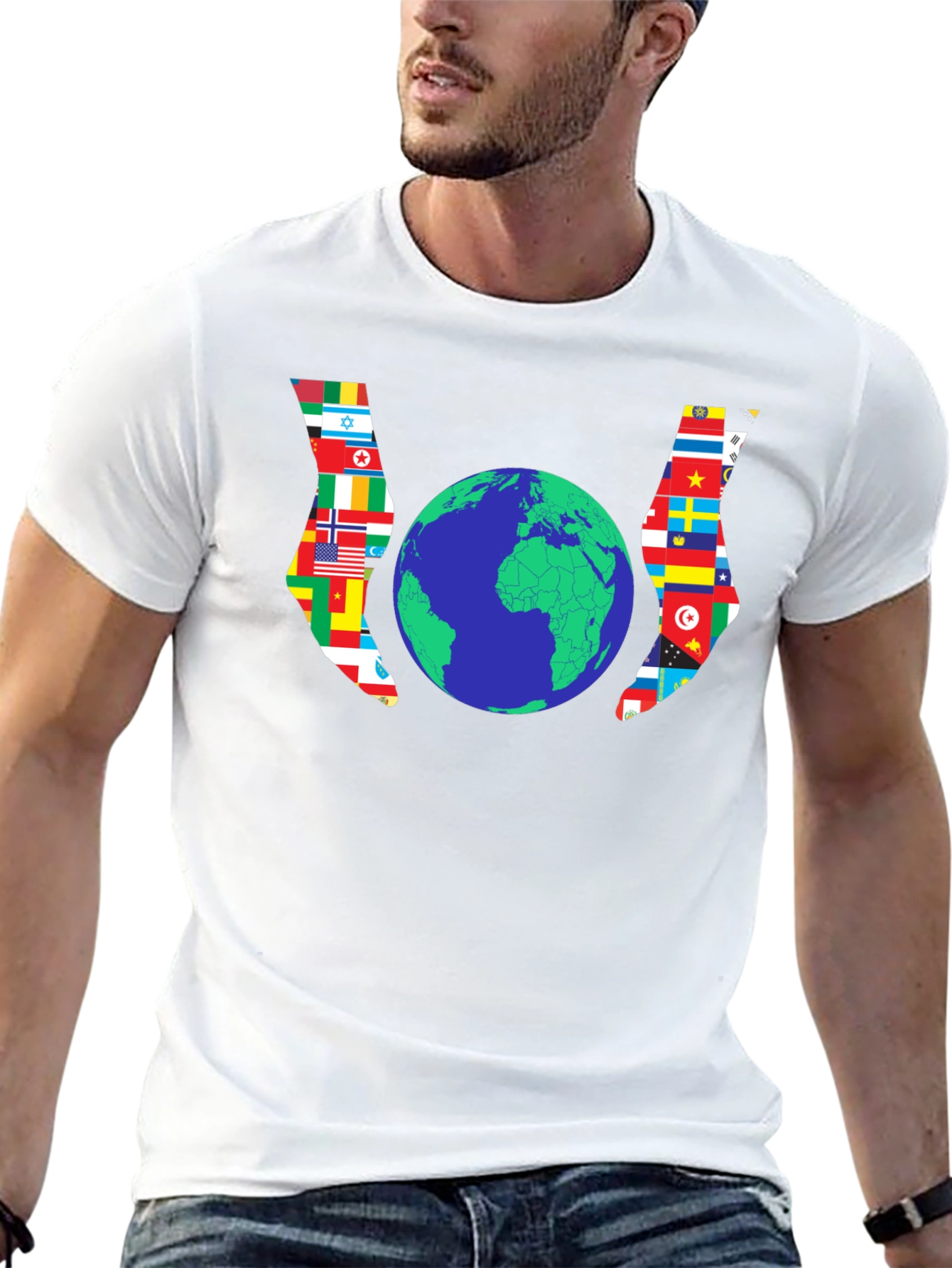 Global Unity T-Shirt - Flags Around the World