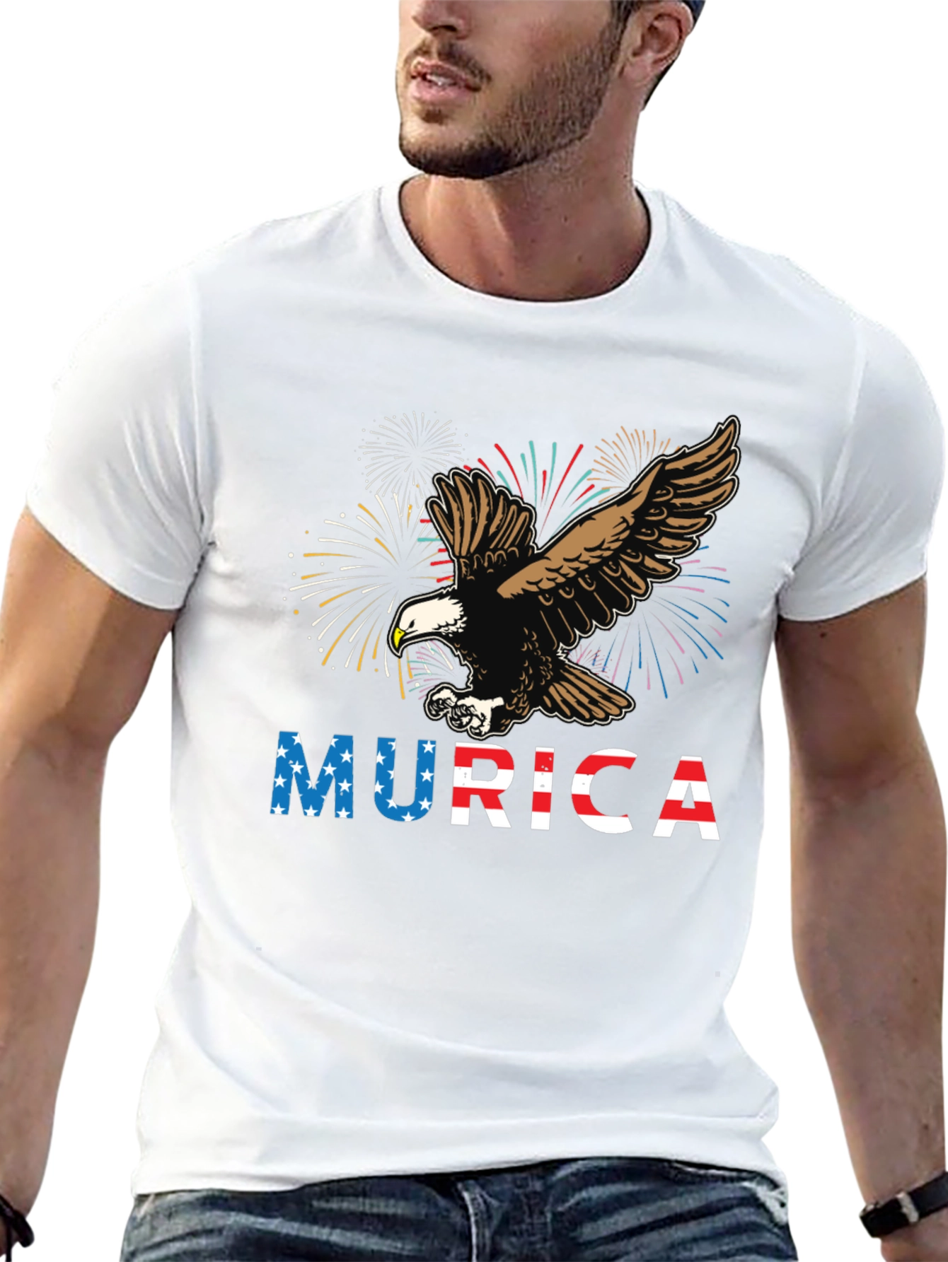 American Eagle Fireworks Graphic Tee