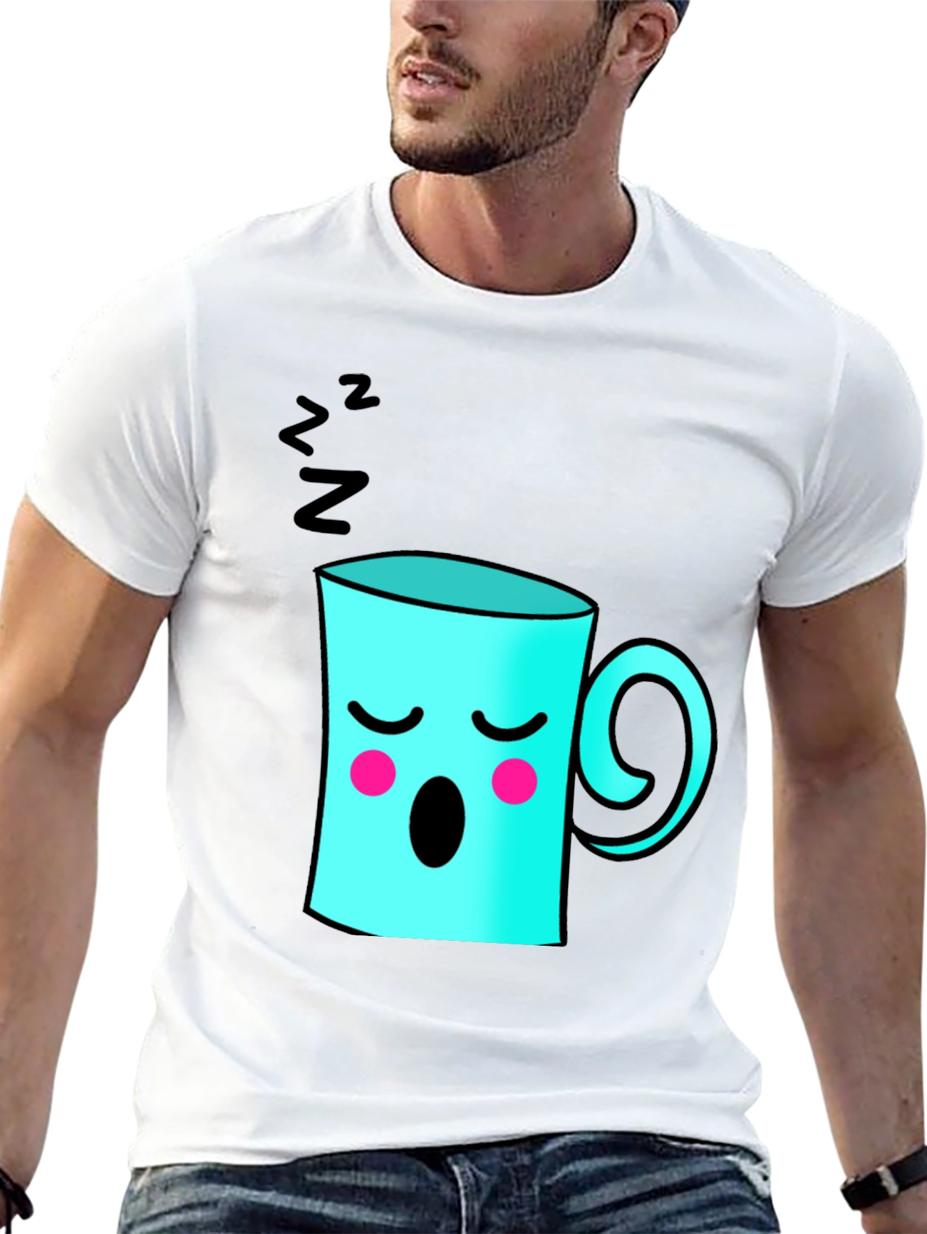 Sleepy Coffee Cup Graphic Tee