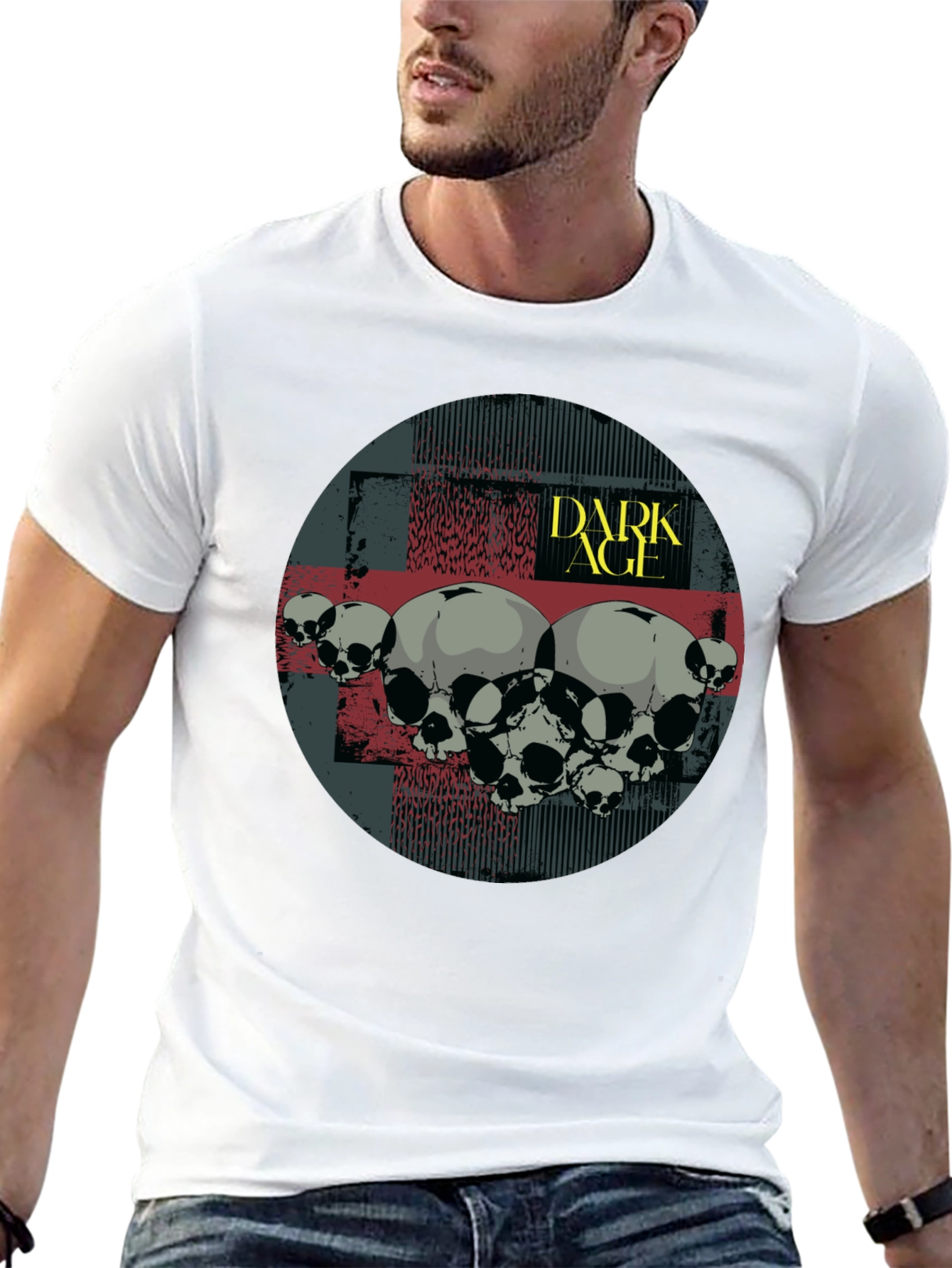 Dark Age Skull Graphic T-Shirt - Black