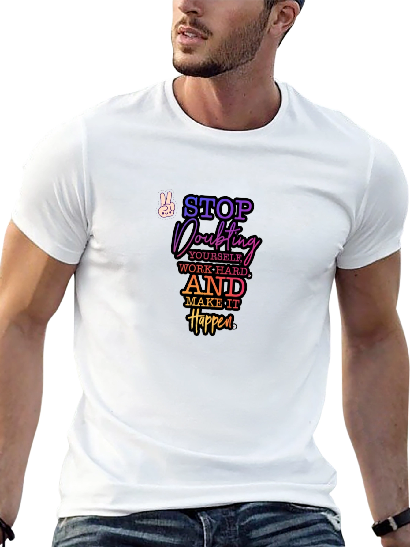 Motivational Quote Graphic Tee - Stop Doubting T-Shirt
