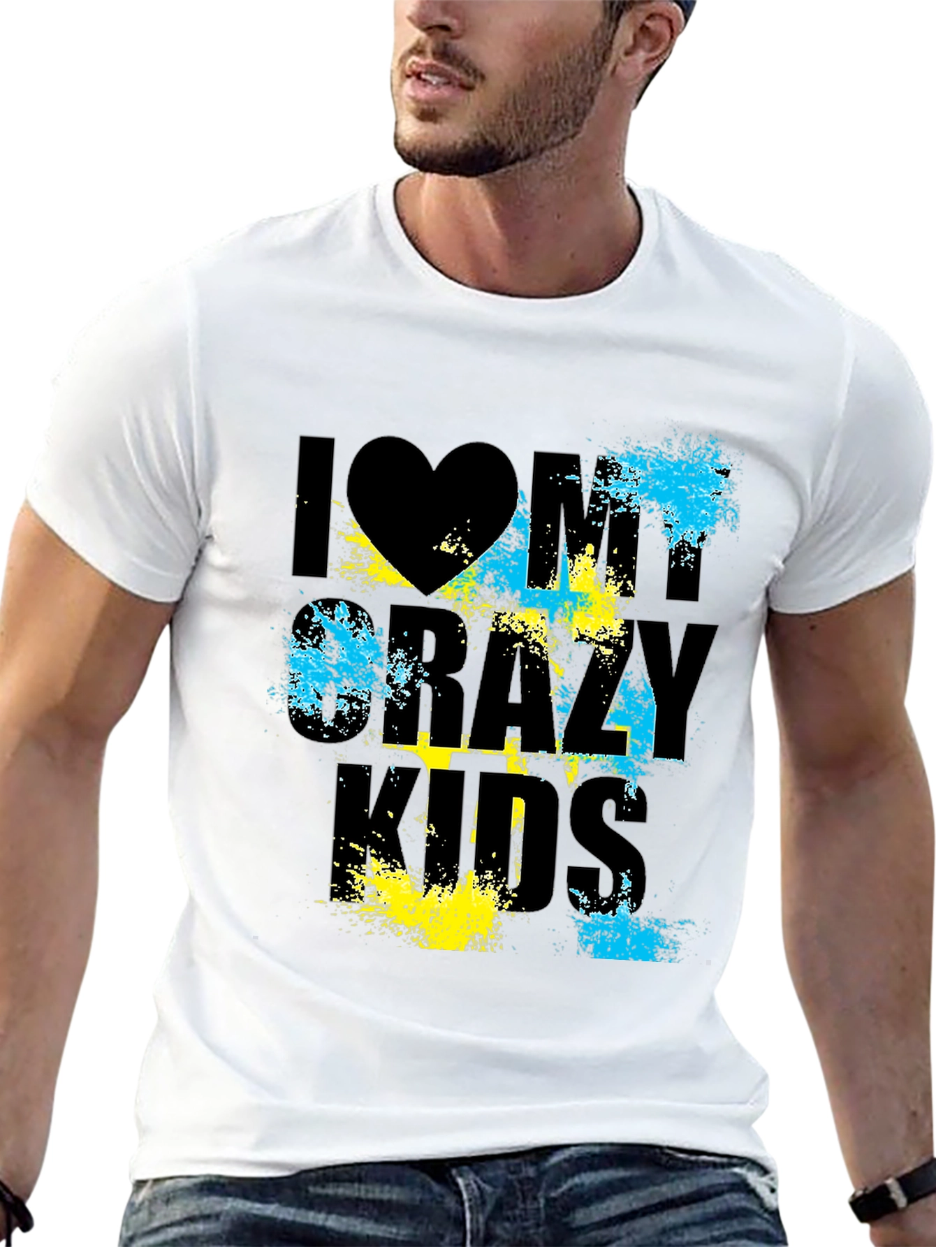 I Love My Crazy Kids Graphic T-Shirt - Black