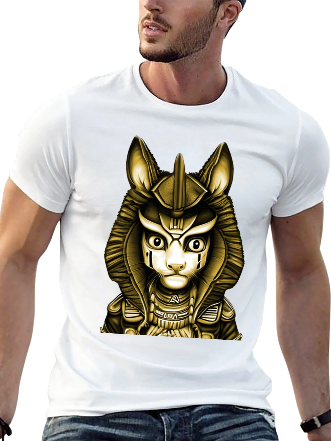 Egyptian Cat God T-Shirt - Anubis Style