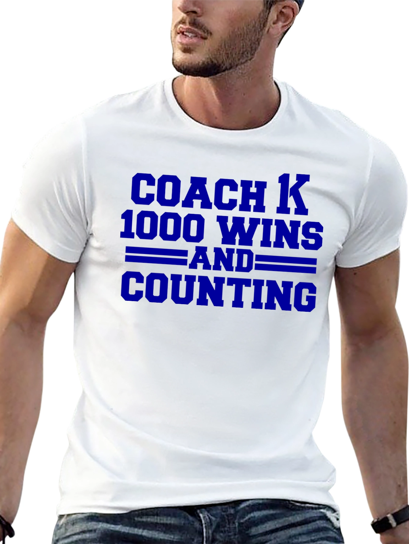 Coach K 1000 Wins T-Shirt - Black